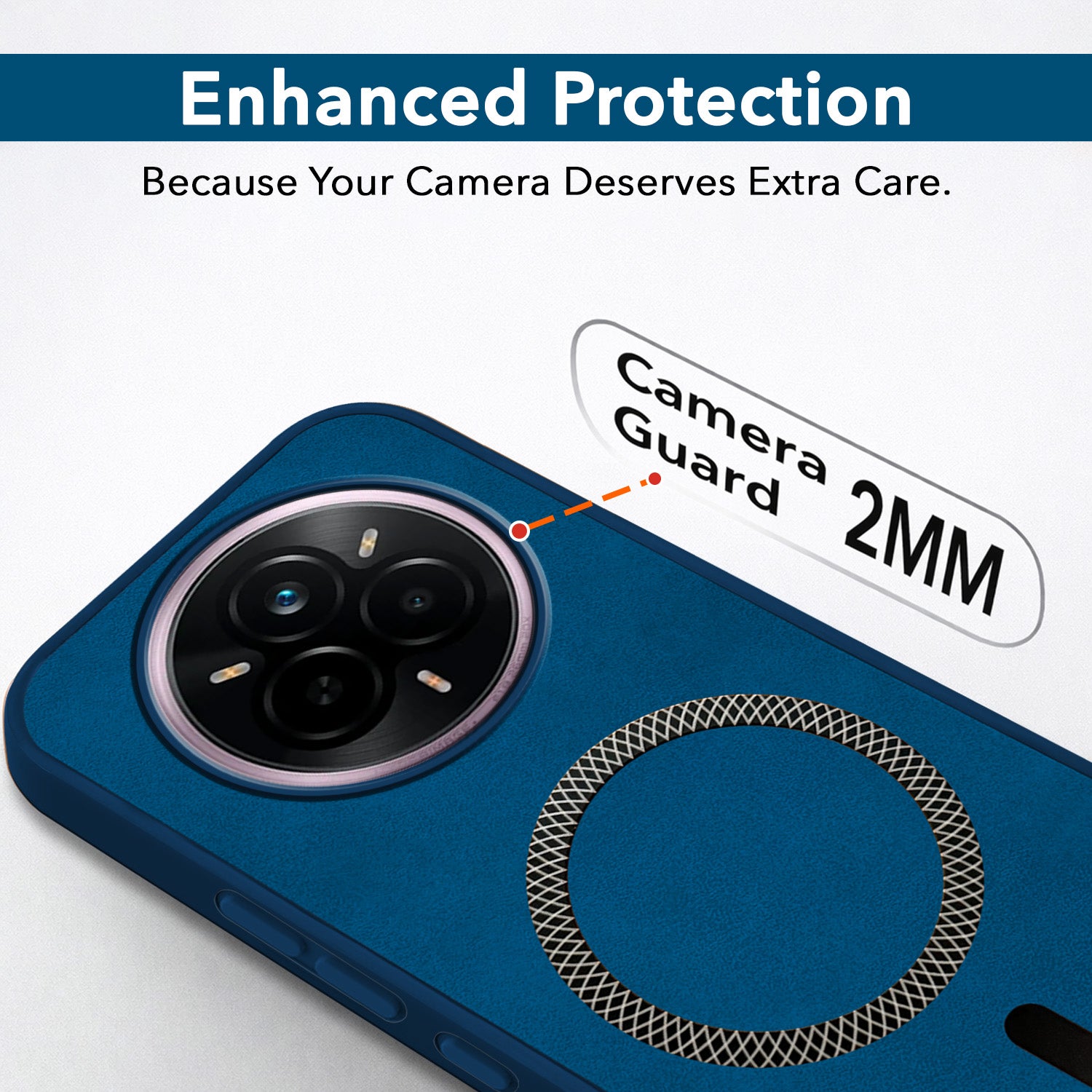 For Realme 14 Pro Back Cover Case Leather Finish (MagSafe Compatible Wireless Charging | Soft Touch | Camera Bump Protection)