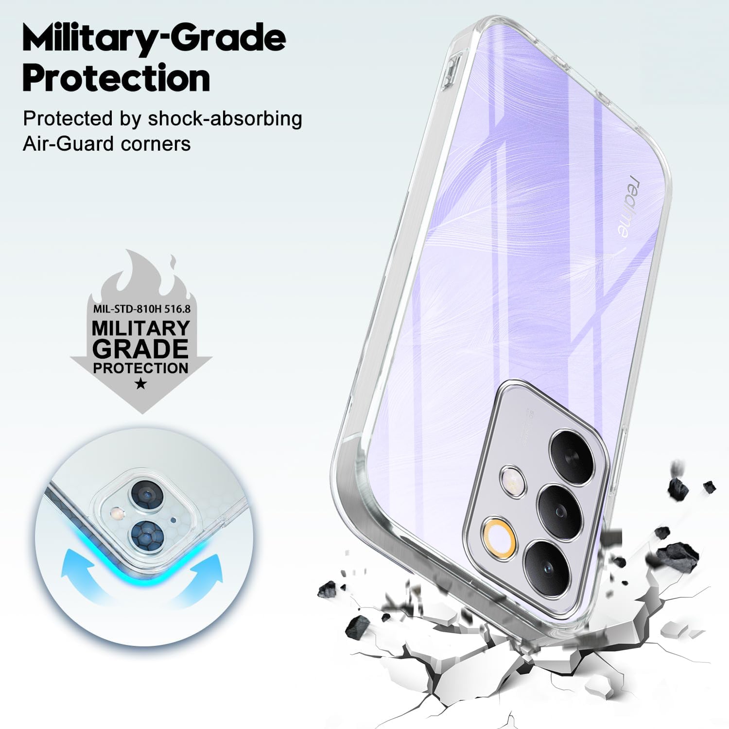 For Realme C85 5G | Realme Narzo 90x Back Cover Case Silicone (Clear Shockproof Case with Camera Protection | Soft and Flexible | Transparent)