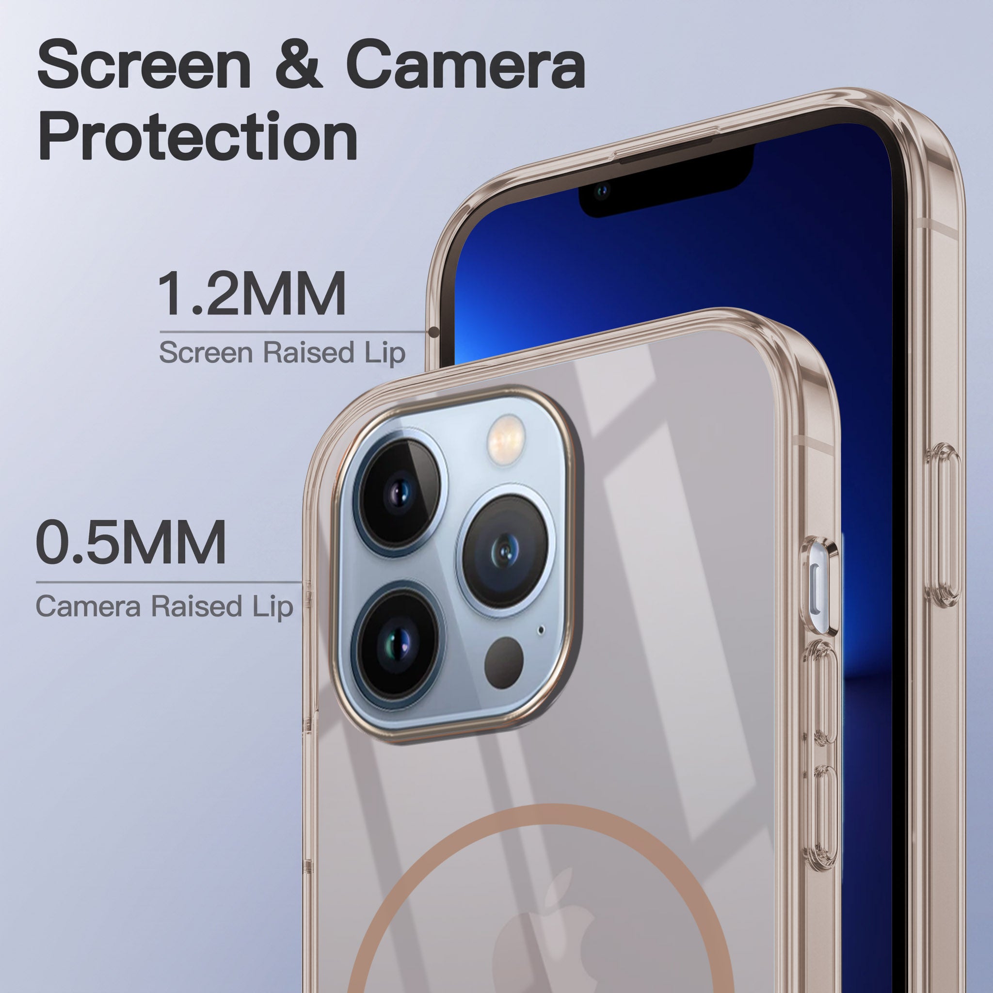 For Apple iPhone 13 Pro Max Back Case Cover Crystal Anti Yellow (Unbreakable PC | MagSafe Wireless Charging Support |Camera Protection Bump)