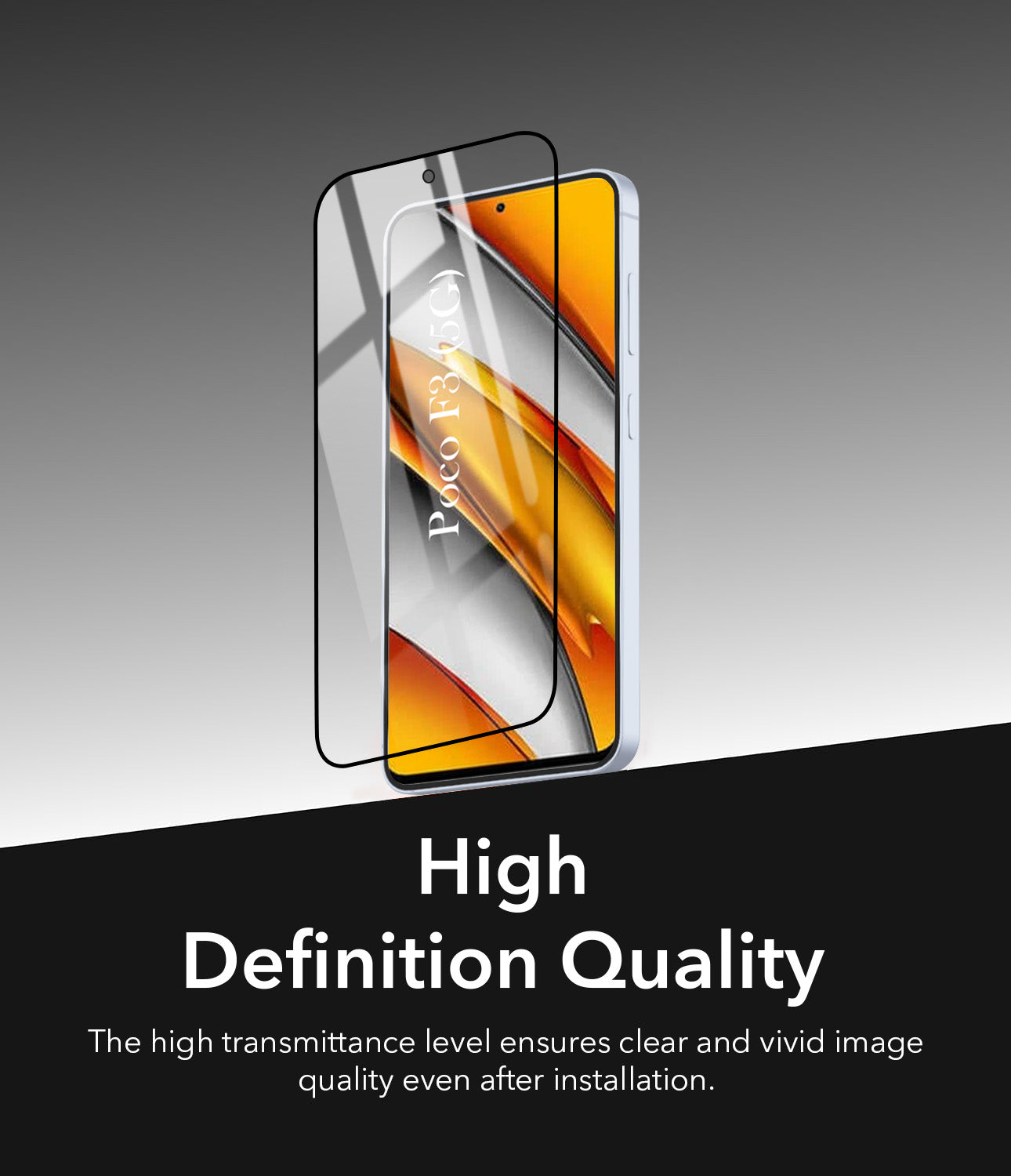 (Pack of 2) Tempered Glass For Poco F3 Military-Grade Gorilla  Screen Protector With Installation Kit | Shatterproof, Full Coverage, HD Clear, Scratch Resistant