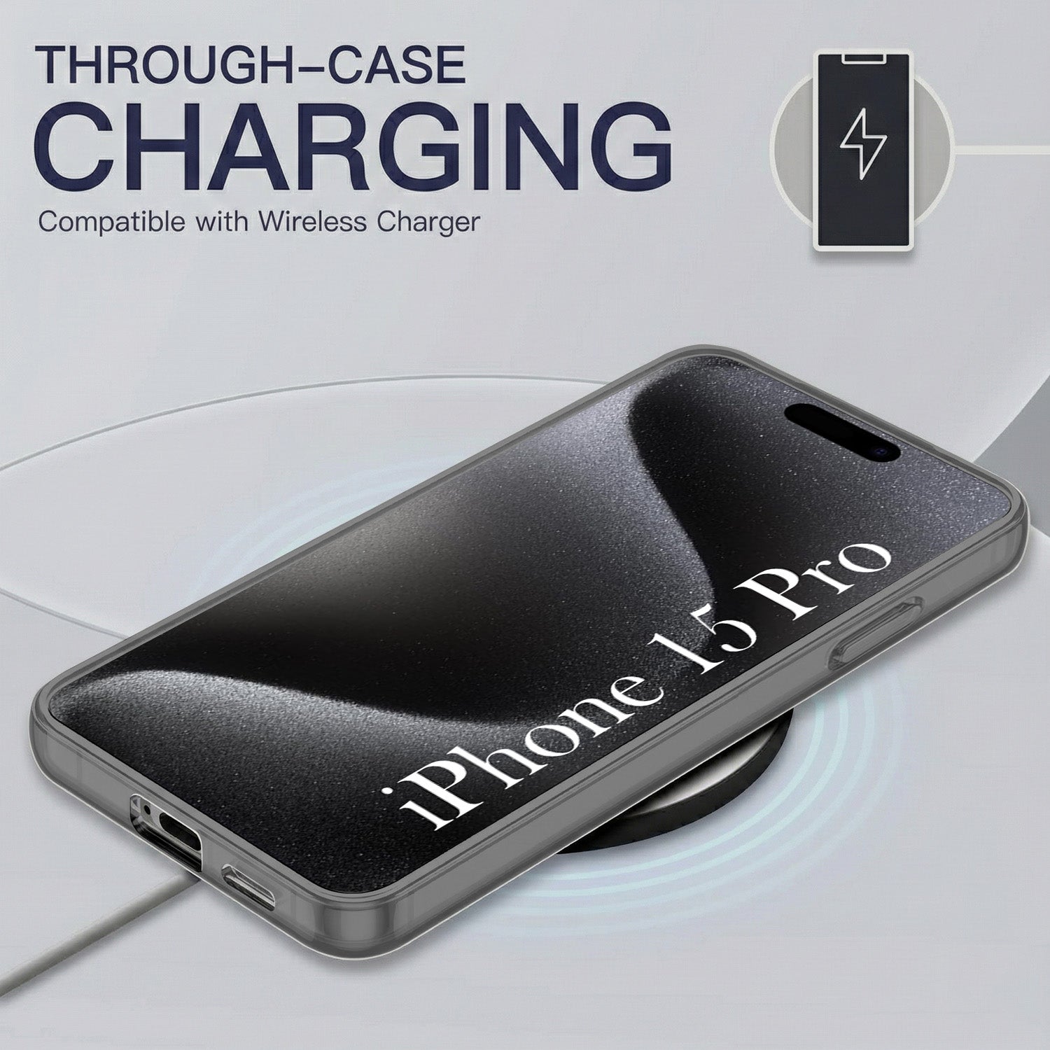 For Apple iPhone 15 Pro Back Cover Case Silicone (Slim Paper Thin | Camera Protection Bump | Minimalist Professional | Soft Flexible)