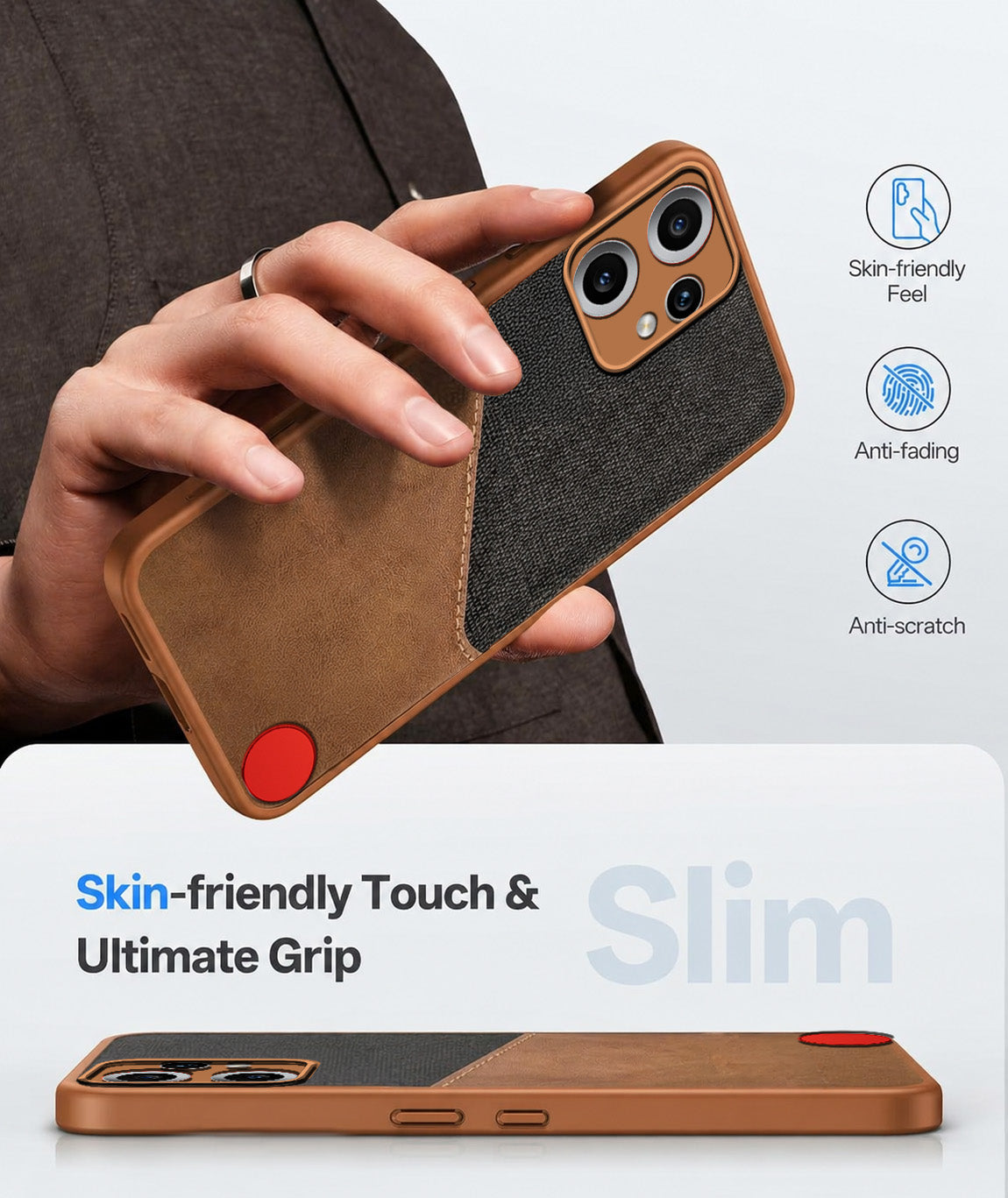 For Nothing CMF Phone 2 Pro Back Cover Case (Dual PU Leather Stitch | Professional Minimalist | Soft and Flexible)