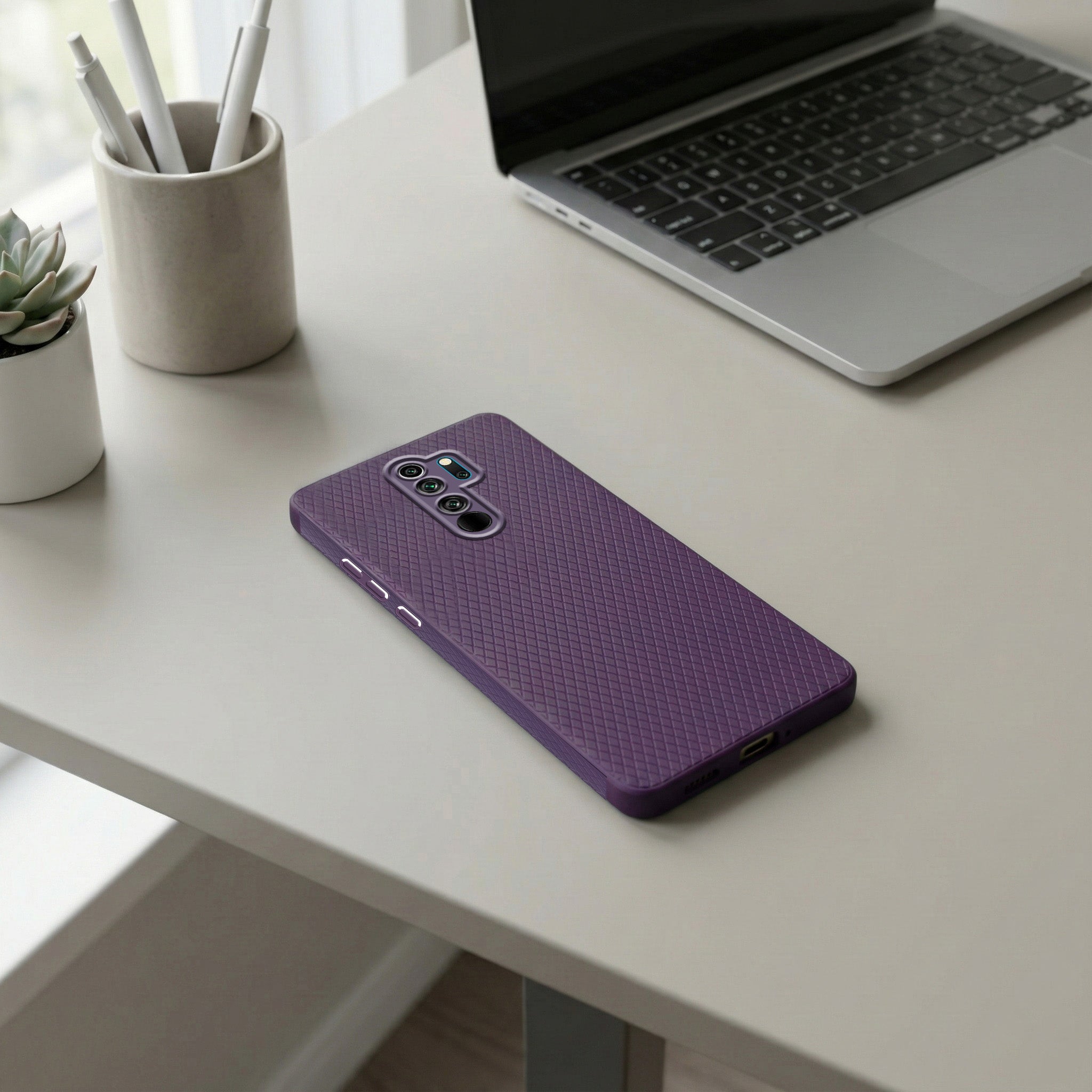 For Xiaomi Mi Redmi Note 8 Pro Back Cover Case (Liquid Silicone | Side Grip | Camera Protection)