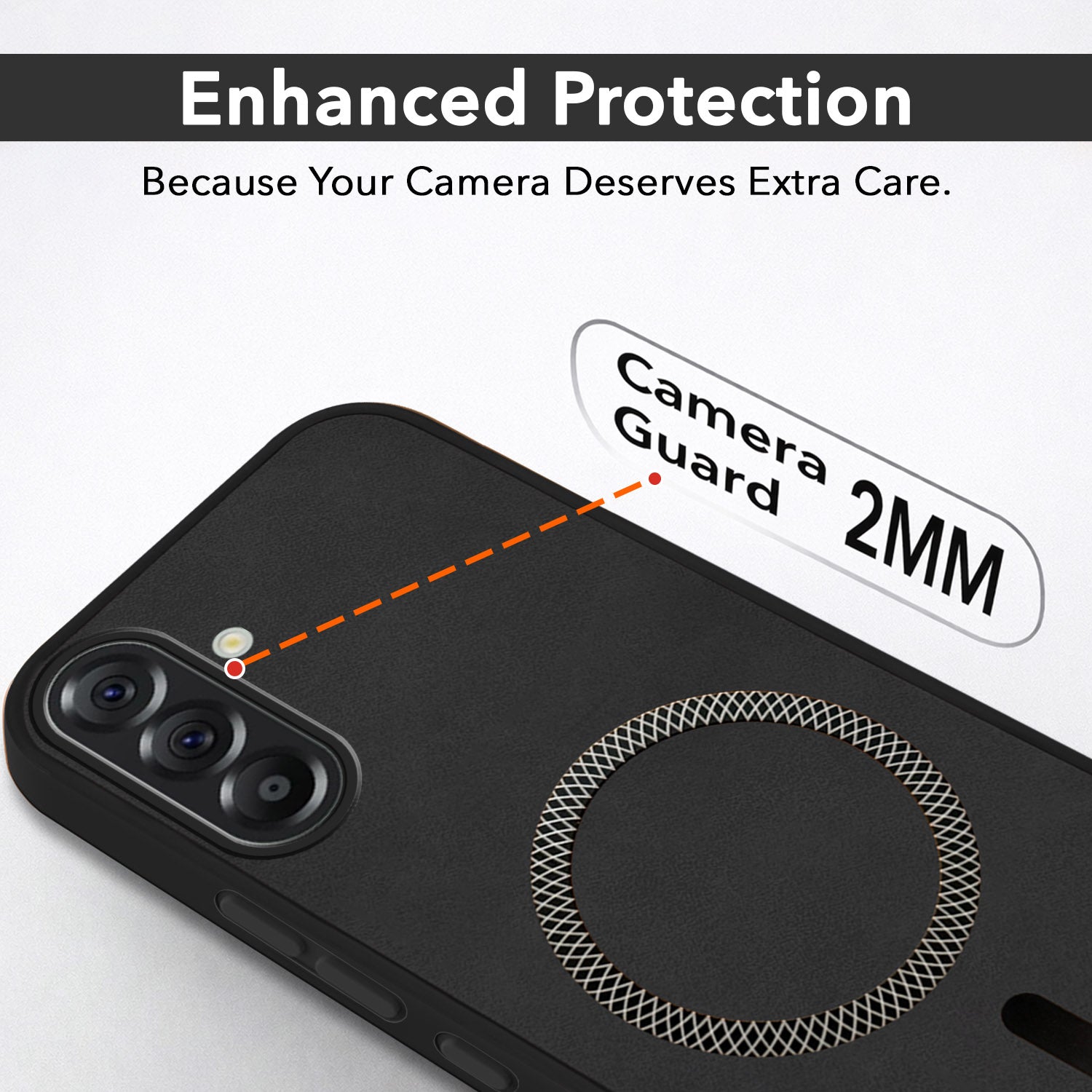 For Samsung Galaxy M56 | Samsung Galaxy F56 Back Cover Case Leather Finish (MagSafe Compatible Wireless Charging | Soft Touch | Camera Bump Protection)