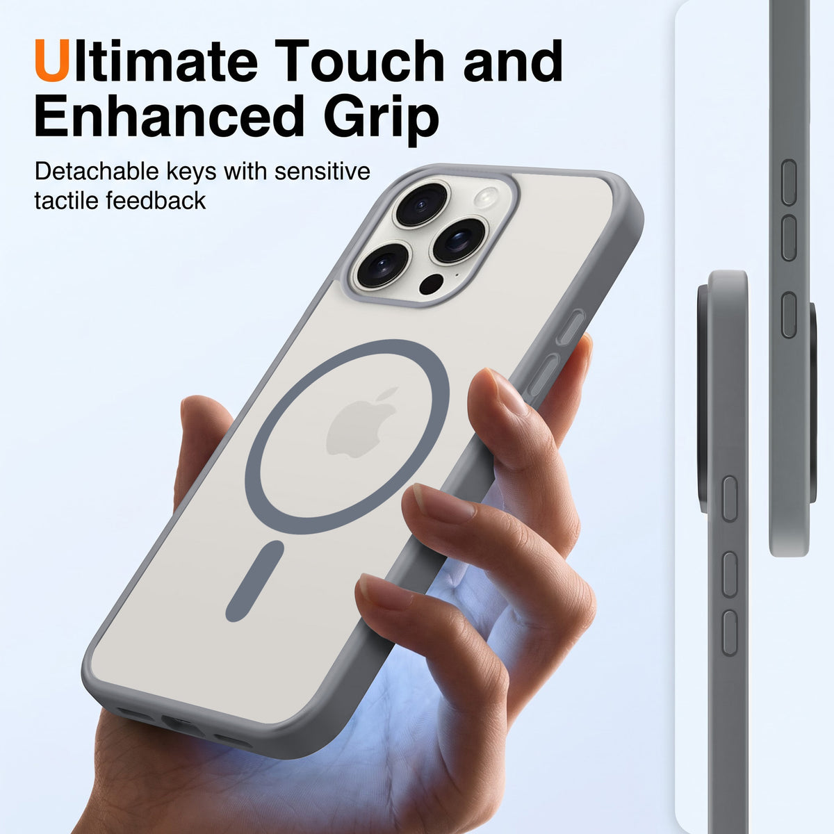 For Apple iPhone 15 Pro Matte Finish Back Case Cover (MagSafe Compatible | Translucent Soft Touch | Slim and Unbreakable)