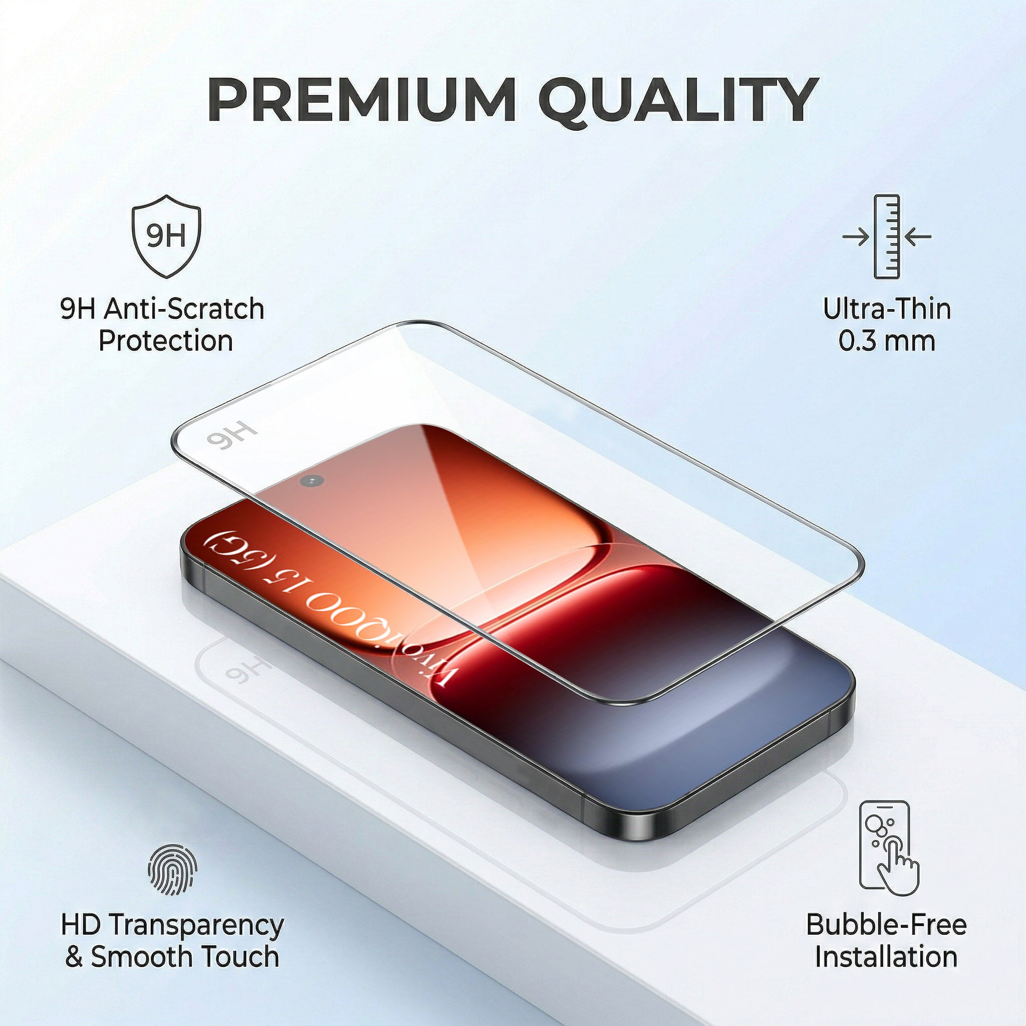 For Vivo iQOO 15 5G Combo with Back Cover and 9H Tempered Glass (Lifetime Anti-Yellow | Crystal Clear Shockproof | Oleophobic Coating Screen Glass)