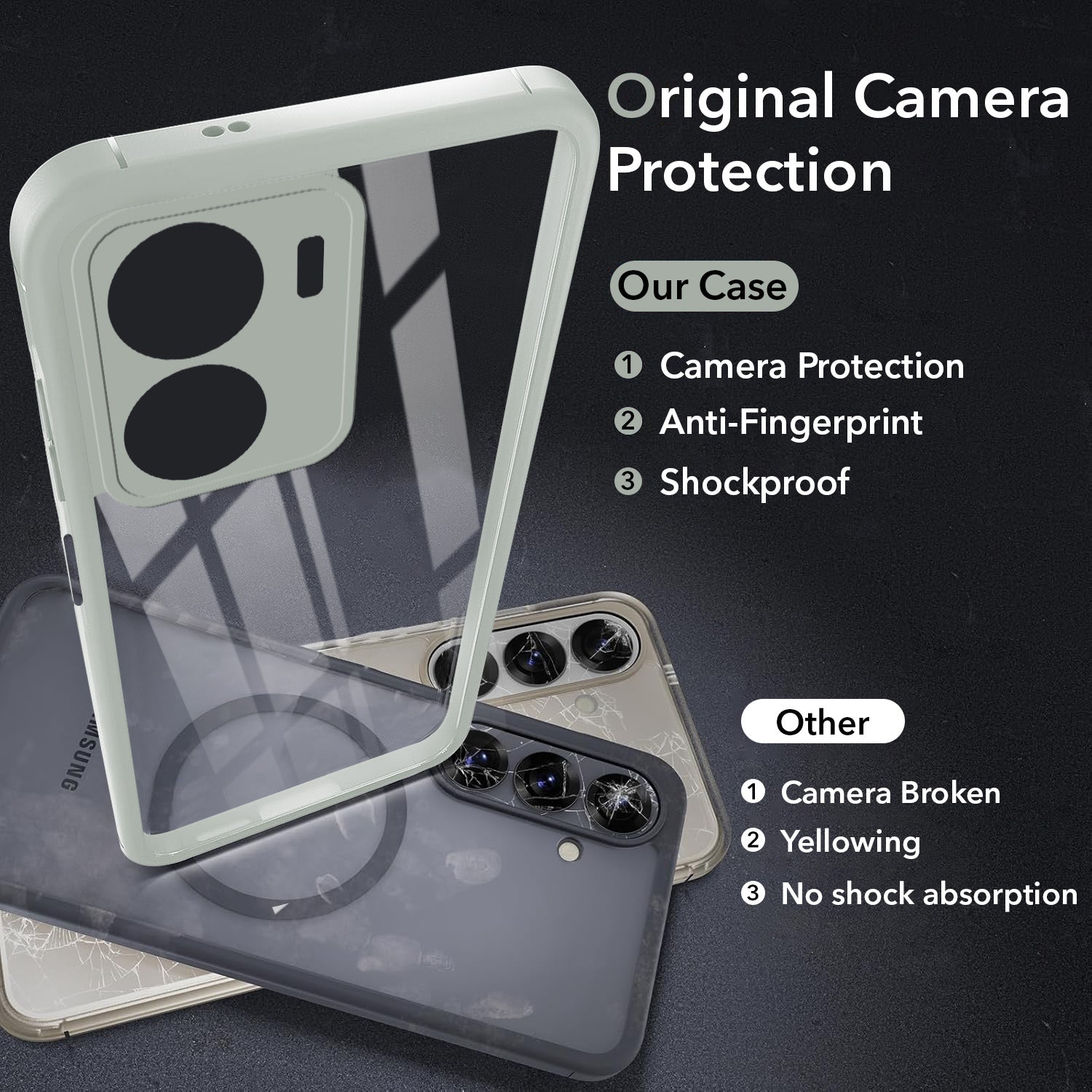 For Vivo T2x Back Cover Case Ultra-Hybrid (Lifetime Anti Yellow | Anti Scratch | Crystal Clear Shockproof)