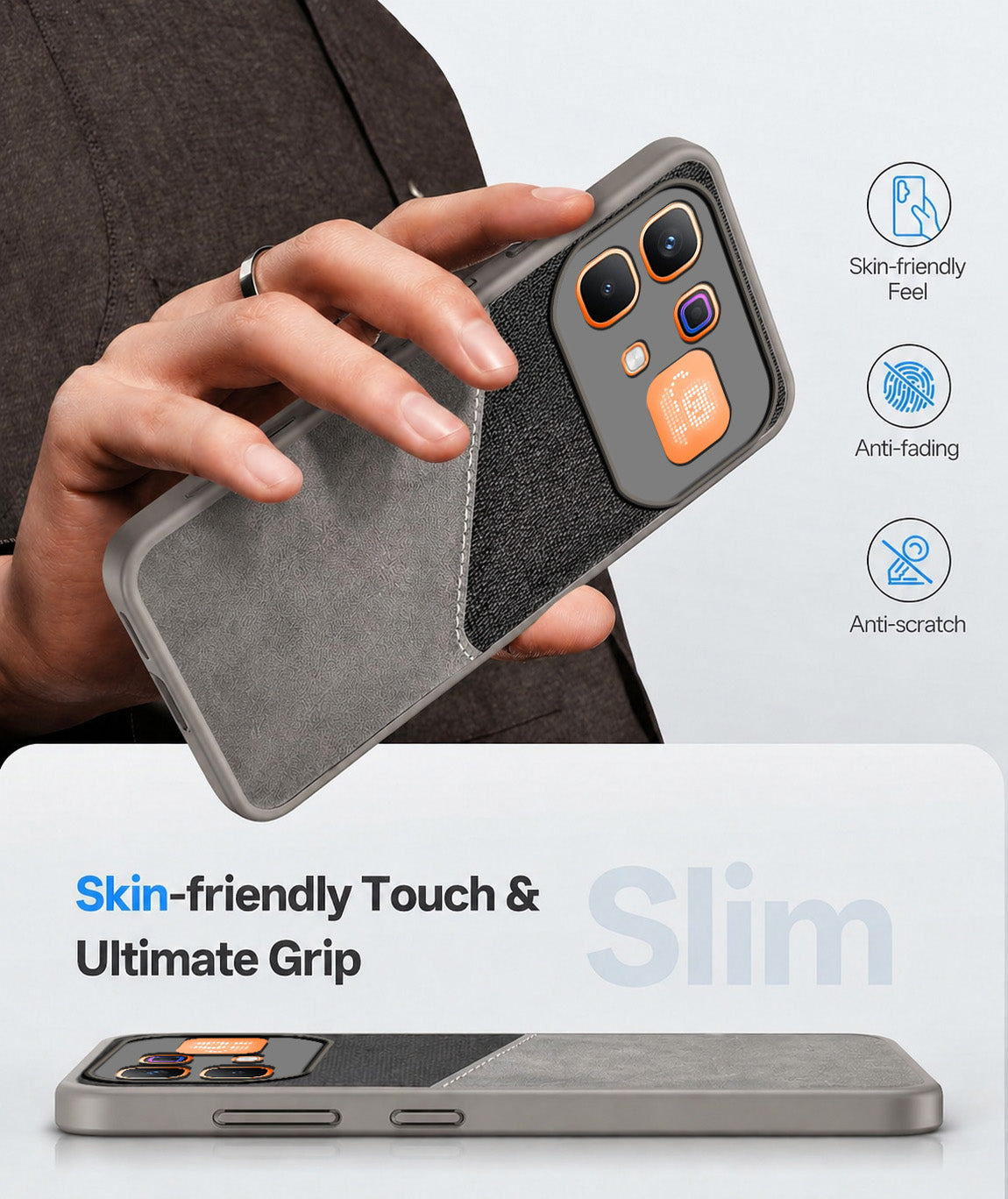 For Infinix Note 60 Pro 5G Back Cover Case (Dual PU Leather Stitch | Professional Minimalist | Soft and Flexible)