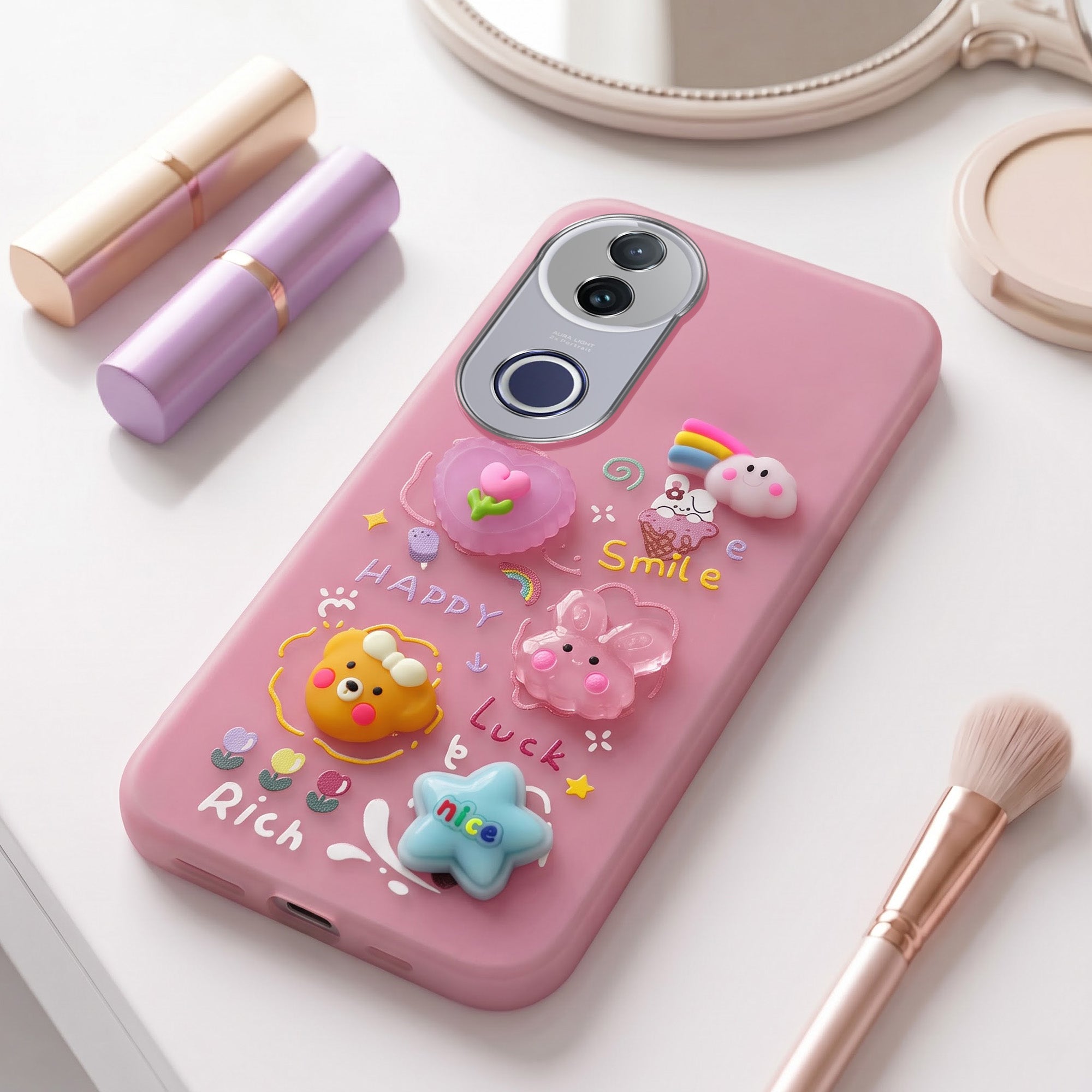 For Vivo T4R Back Cover Case (3D Cute Cartoons | Hard Back Side Soft | Matte Premium Finish | HD Printing)