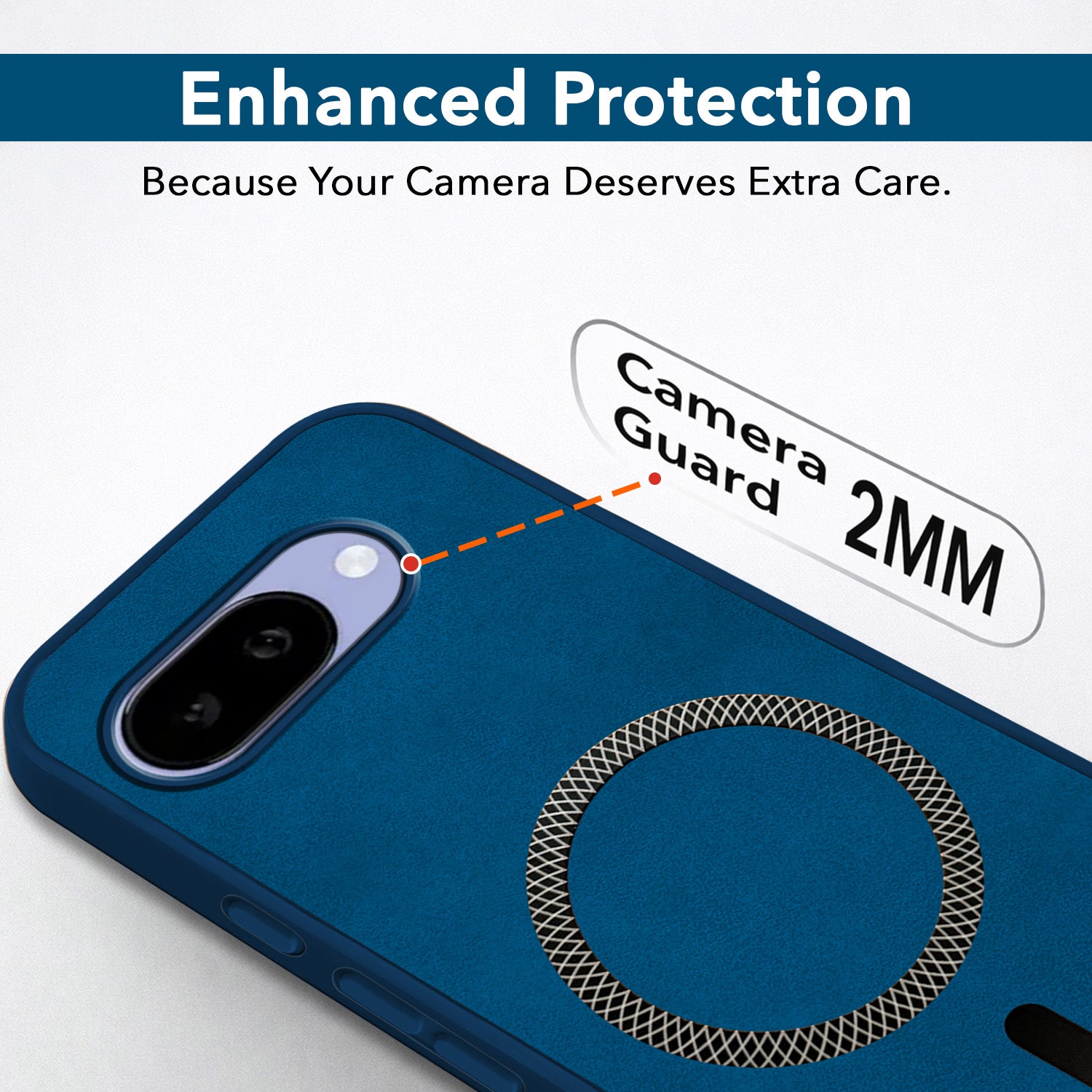 For Google Pixel 9A Back Cover Case Leather Finish (MagSafe Compatible Wireless Charging | Soft Touch | Camera Bump Protection)