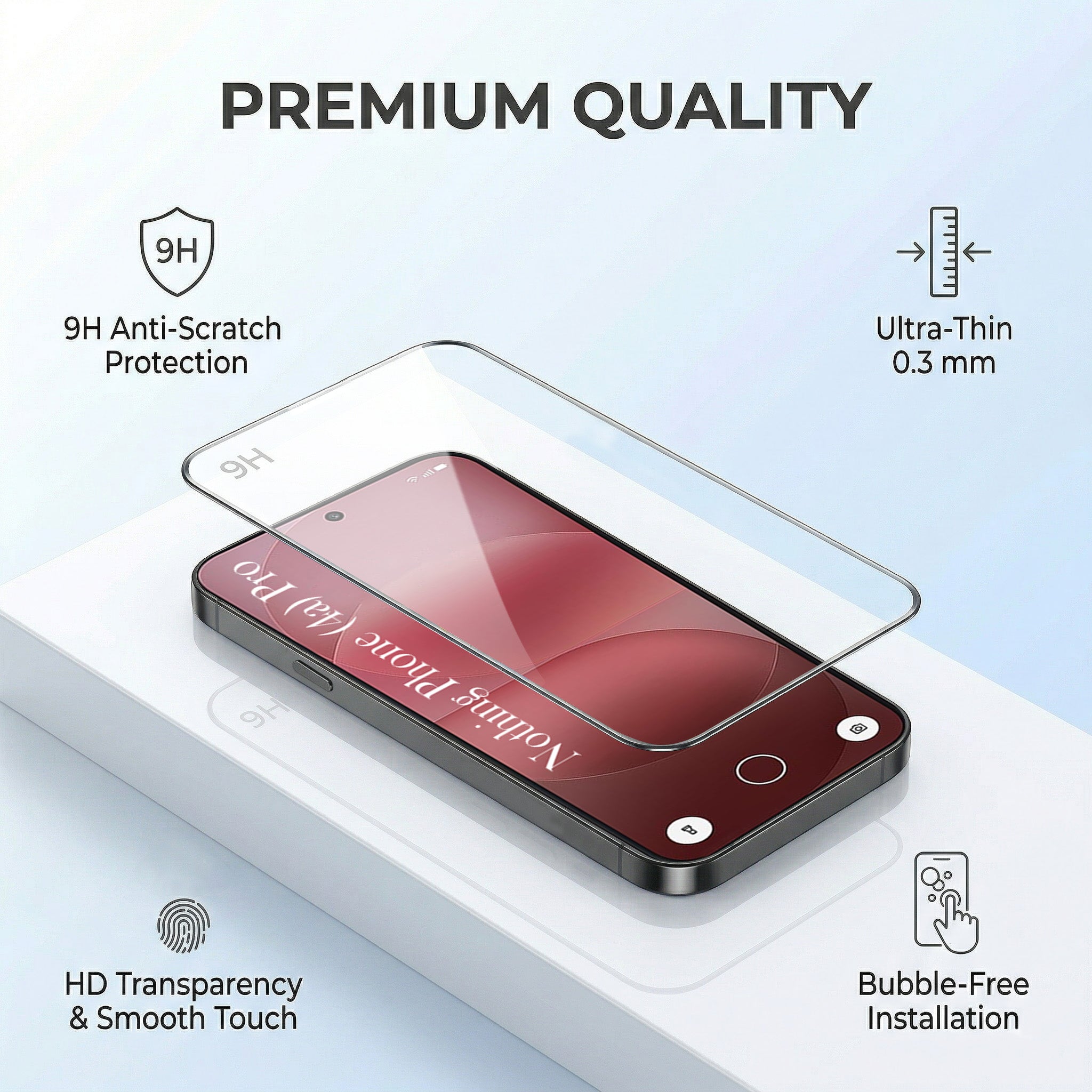 For Nothing Phone 4A Pro 5G Combo with Back Cover and 9H Tempered Glass (Lifetime Anti-Yellow | Crystal Clear Shockproof | Oleophobic Coating Screen Glass)