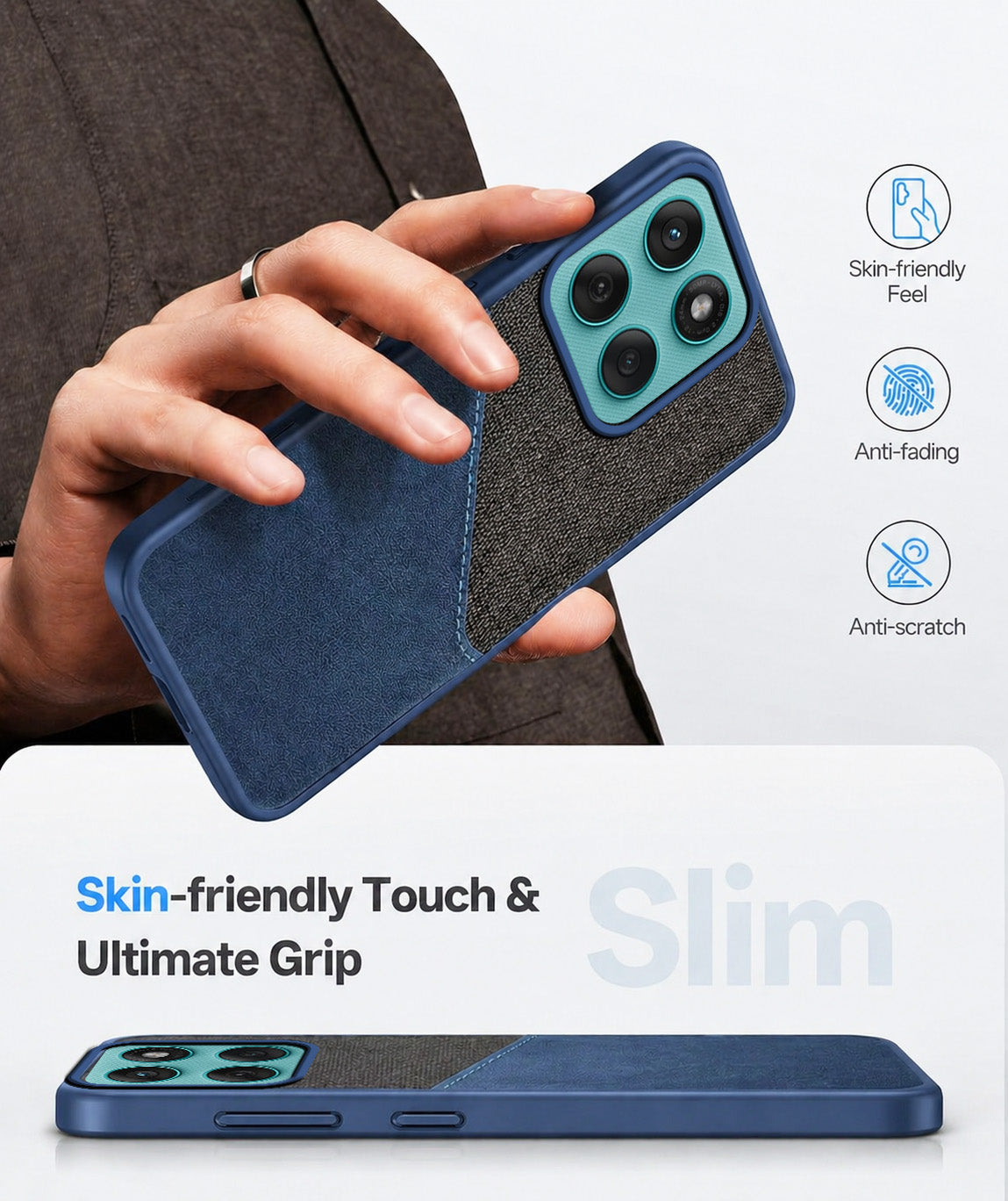 For Motorola Moto Edge 60 Fusion Back Cover Case (Dual PU Leather Stitch | Professional Minimalist | Soft and Flexible)