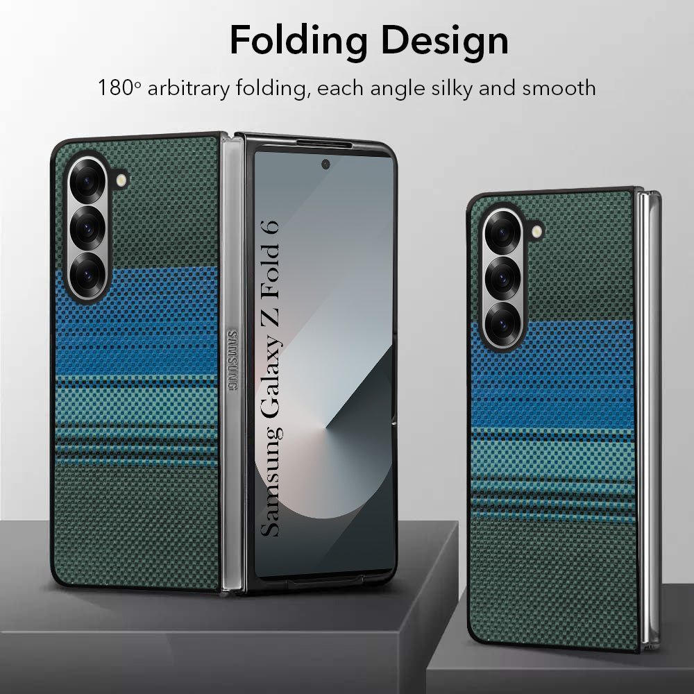 For Samsung Galaxy Z Fold 6 5G Back Flip Case Cover (Craft Printed Design | Hybrid Texture | Inside Microfiber Cloth)