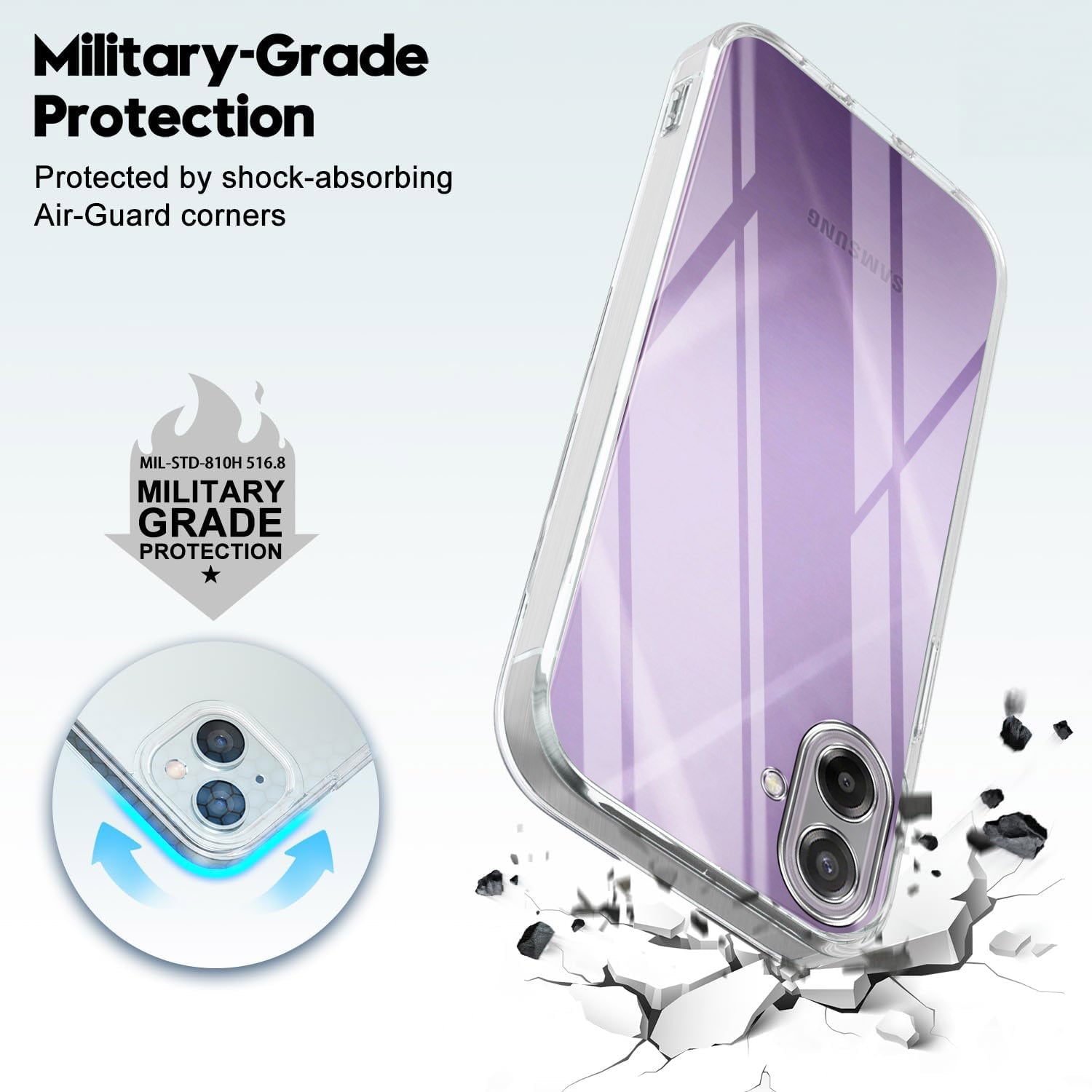 For Samsung Galaxy M17e Back Cover Case Silicone (Clear Shockproof Case with Camera Protection | Soft and Flexible | Transparent)