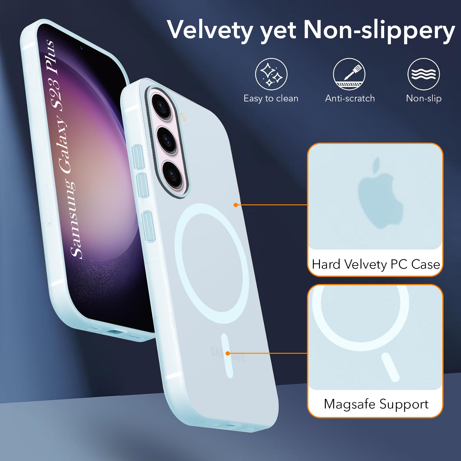 For Samsung Galaxy S23 Plus Back Cover Case Crystal (Frosted Matte Feel | MagSafe Compatible Wireless Charging)