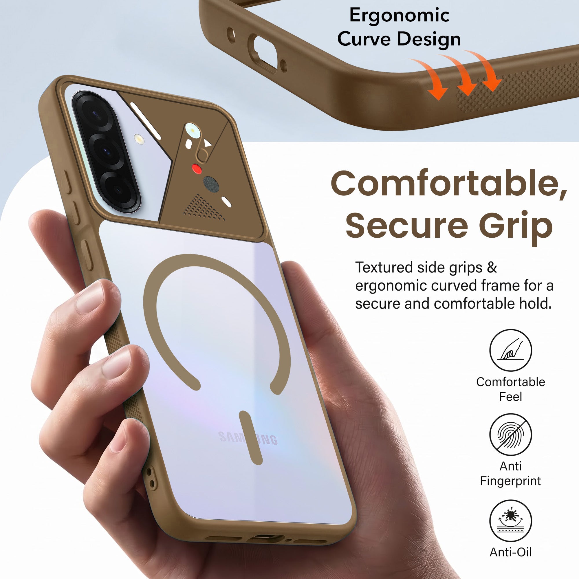 For Samsung Galaxy A36 5G Back Cover Case Lifetime Anti-Yellow Clear (Camera Protection | Side Grip | Wireless MagSafe Compatible)