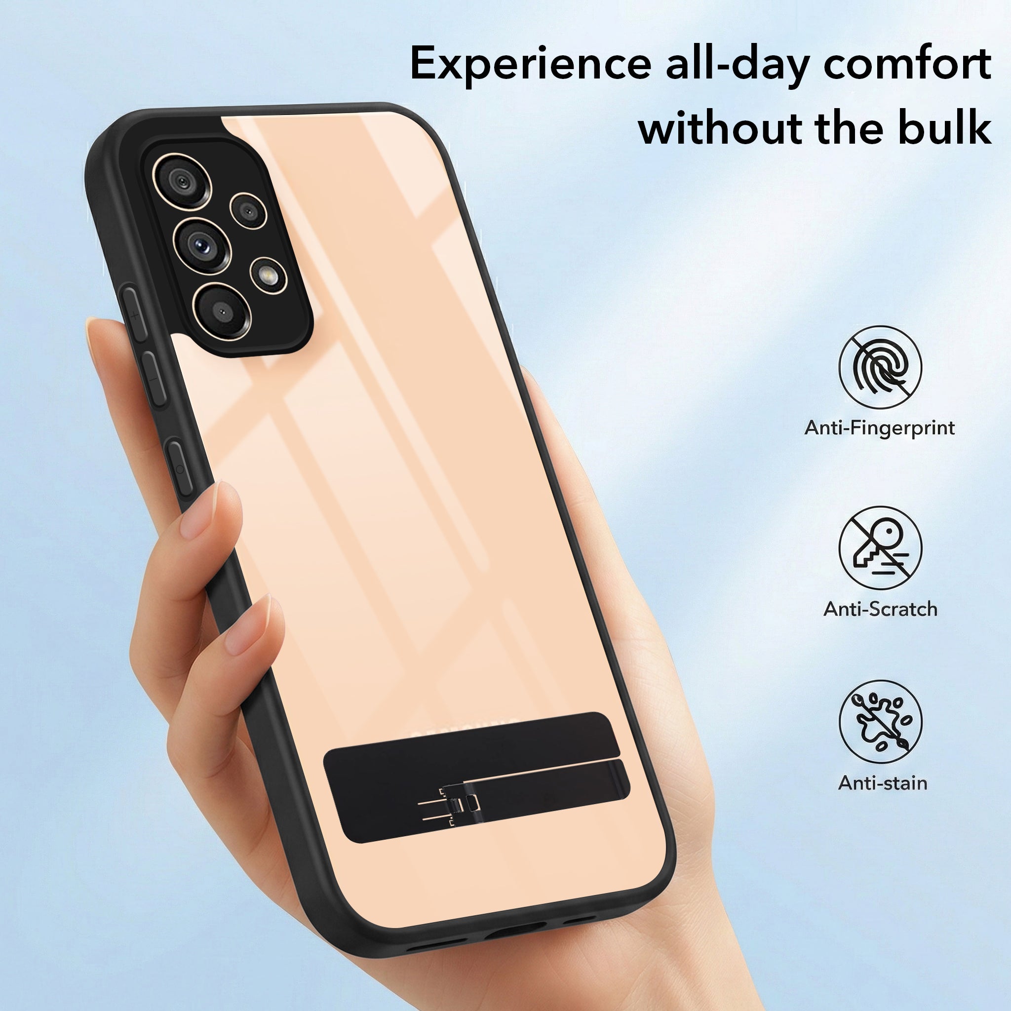 For Samsung Galaxy A33 5G Back Cover Case (Built-in Stand | Lifetime Anti Yellow | Kickstand Shockproof | Camera Protection | MagSafe Compatible)