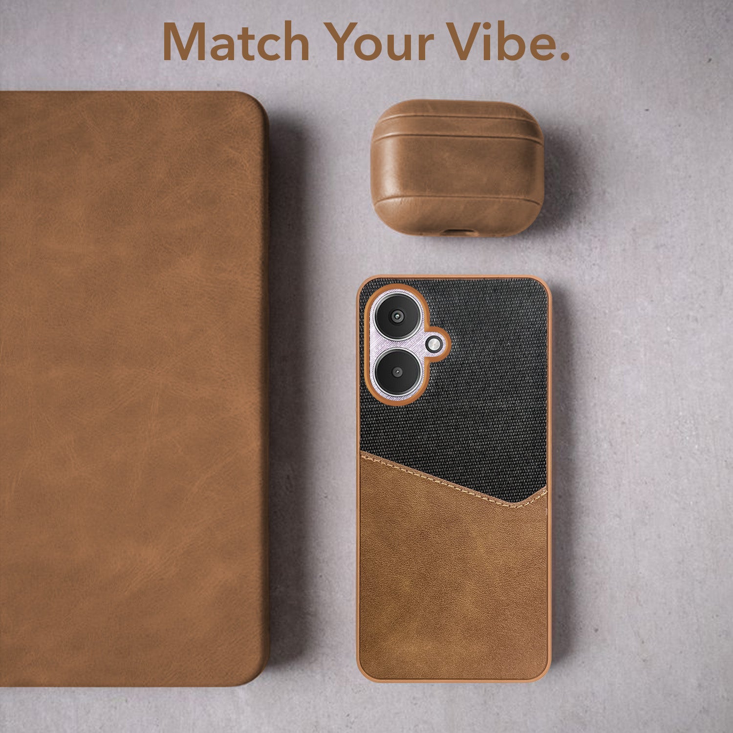 For Redmi 13C 5G Back Cover Case (Dual PU Leather Stitch | Professional Minimalist | Soft and Flexible)
