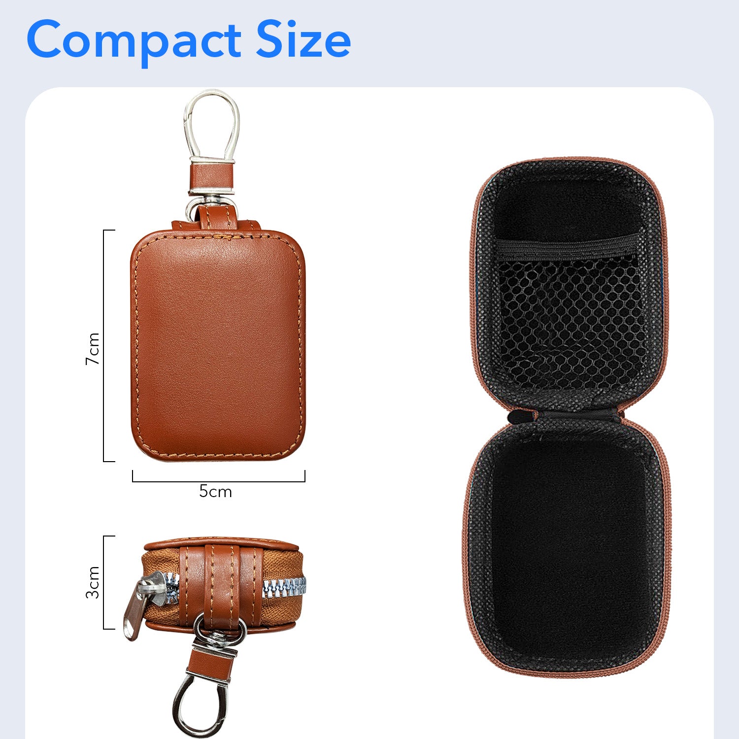 TWS Earphones Universal Leather Zip Pouch
