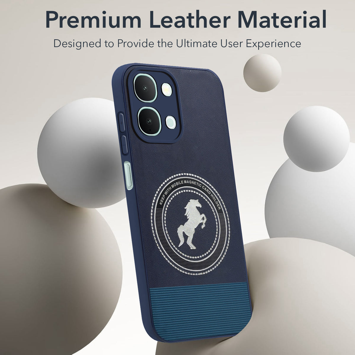 For Vivo iQOO Z11x 5G Back Cover Case PU Leather Finish (Professional Minimalist Texture | MagSafe Compatile | Camera Protection | Sleek Sober Formal)