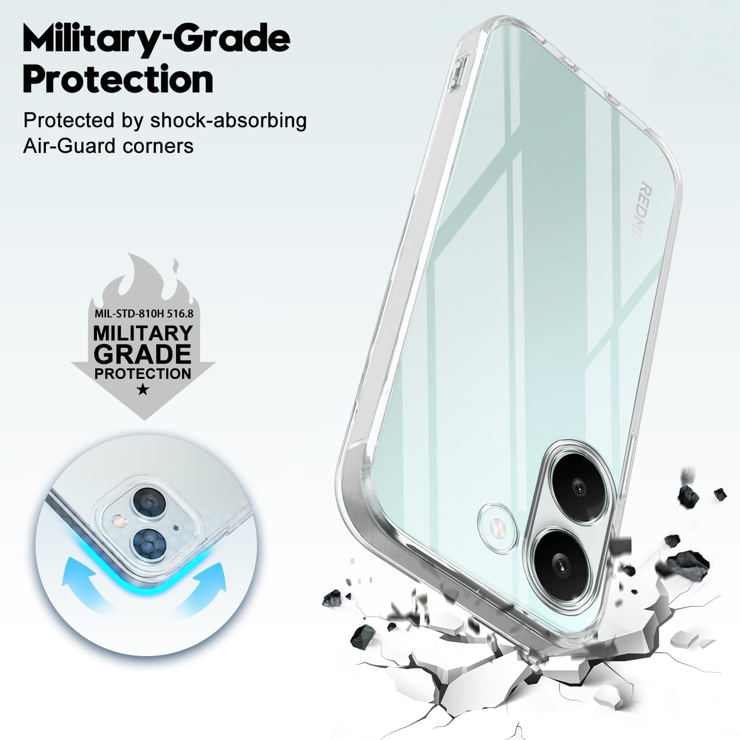 For Redmi Turbo 5 Back Cover Case Silicone (Clear Shockproof Case with Camera Protection | Soft and Flexible | Transparent)