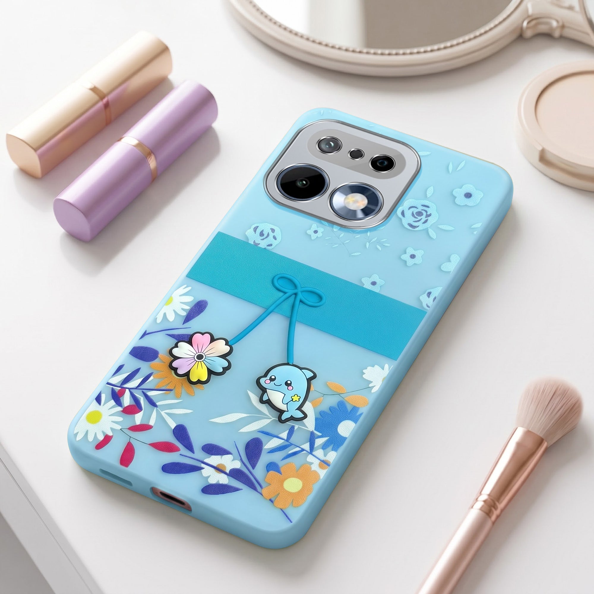 For Realme 16 Pro Back Cover Case (3D Cute Cartoons | Hard Back Side Soft | Matte Premium Finish | HD Printing)