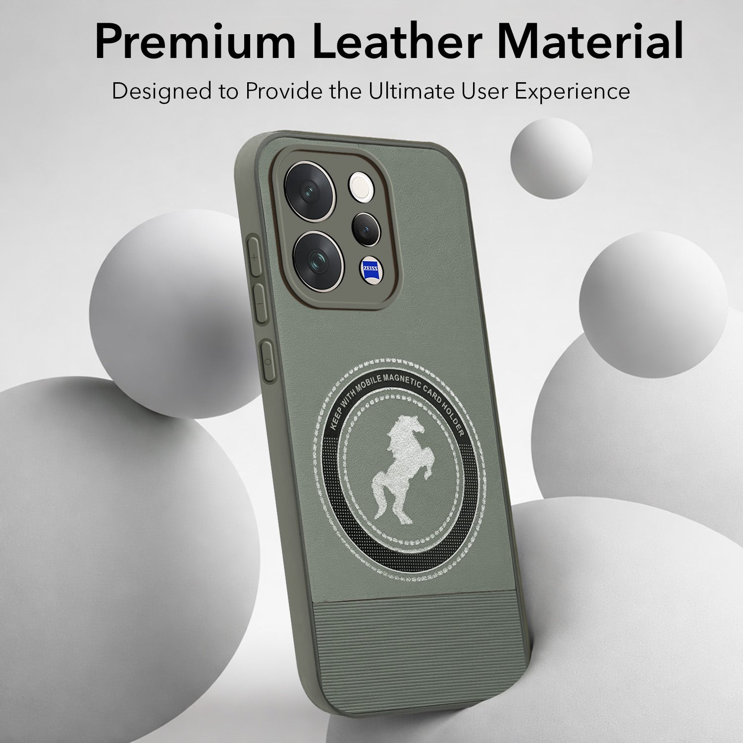 For Vivo V70 | Vivo V70 Elite 5G Back Cover Case PU Leather Finish (Professional Minimalist Texture | MagSafe Compatile | Camera Protection | Sleek Sober Formal)