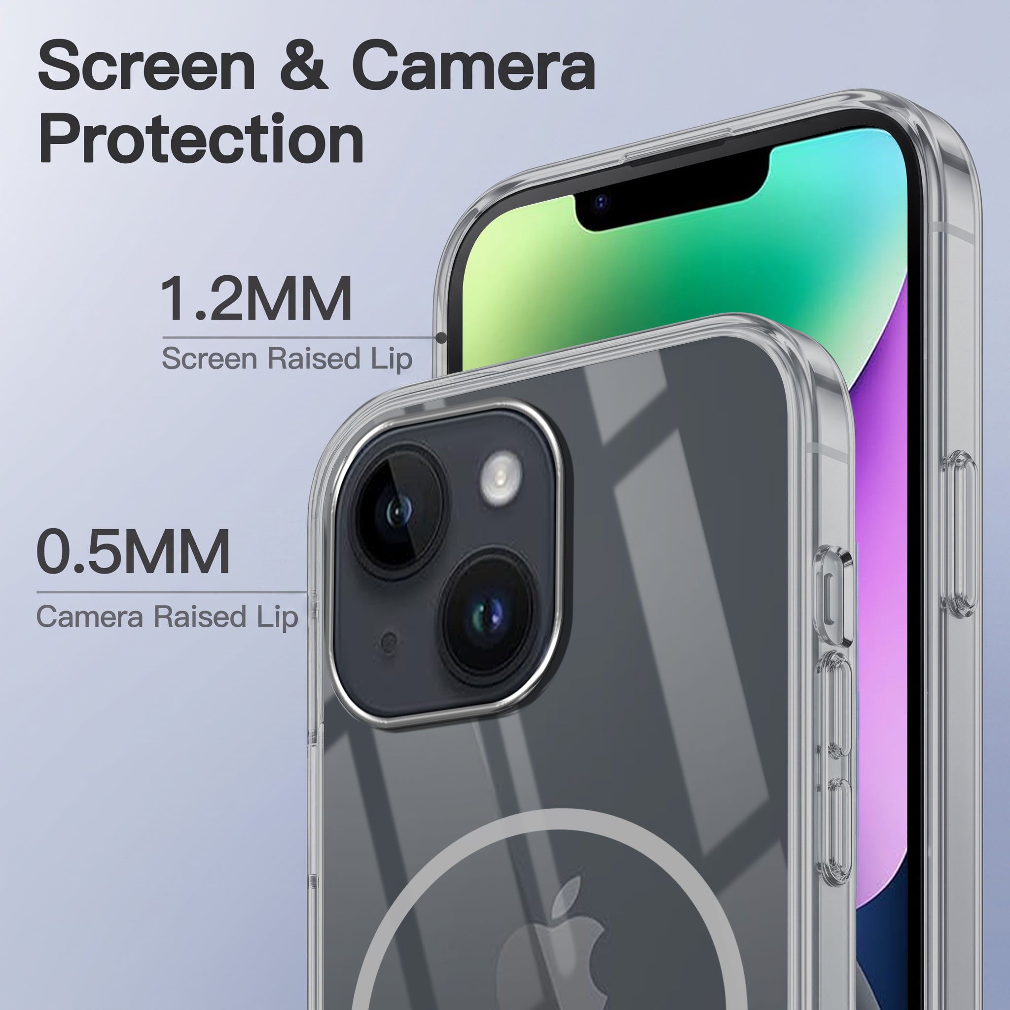 For Apple iPhone 14 Back Case Cover Crystal Anti Yellow (Unbreakable PC | MagSafe Wireless Charging Support |Camera Protection Bump)