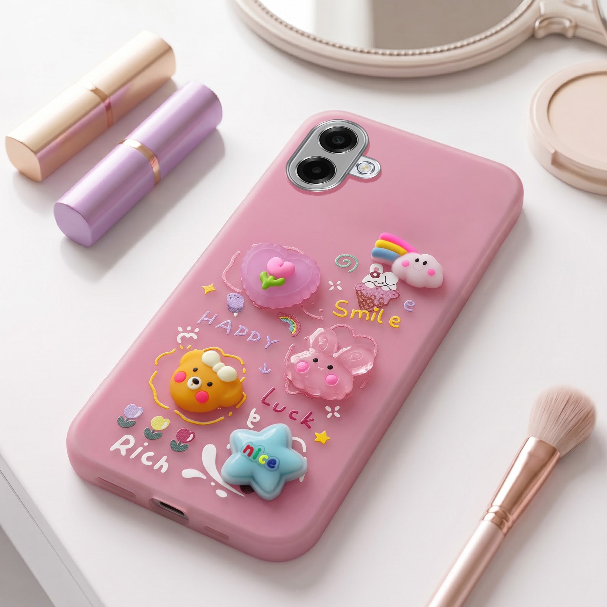 For Samsung Galaxy A07 5G | F70e 5G Back Cover Case (3D Cute Cartoons | Hard Back Side Soft | Matte Premium Finish | HD Printing)