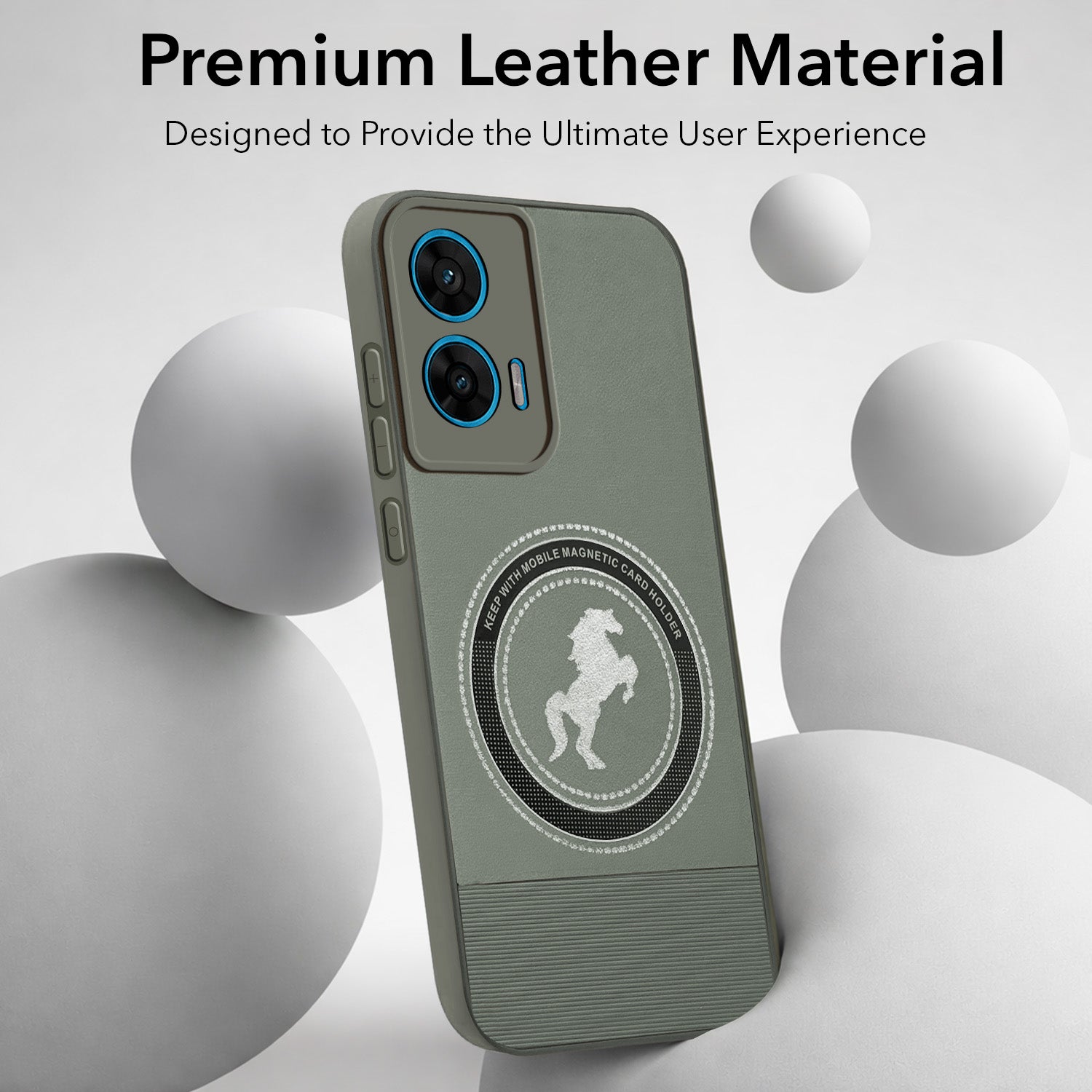 For Motorola Moto G96 Back Cover Case PU Leather Finish (Professional Minimalist Texture | MagSafe Compatile | Camera Protection | Sleek Sober Formal)