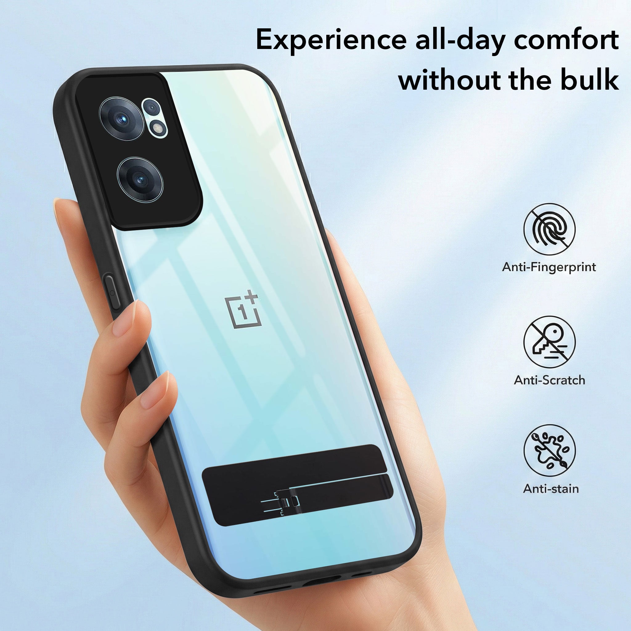 For OnePlus Nord CE 2 5G Back Cover Case (Built-in Stand | Lifetime Anti Yellow | Kickstand Shockproof | Camera Protection | MagSafe Compatible)