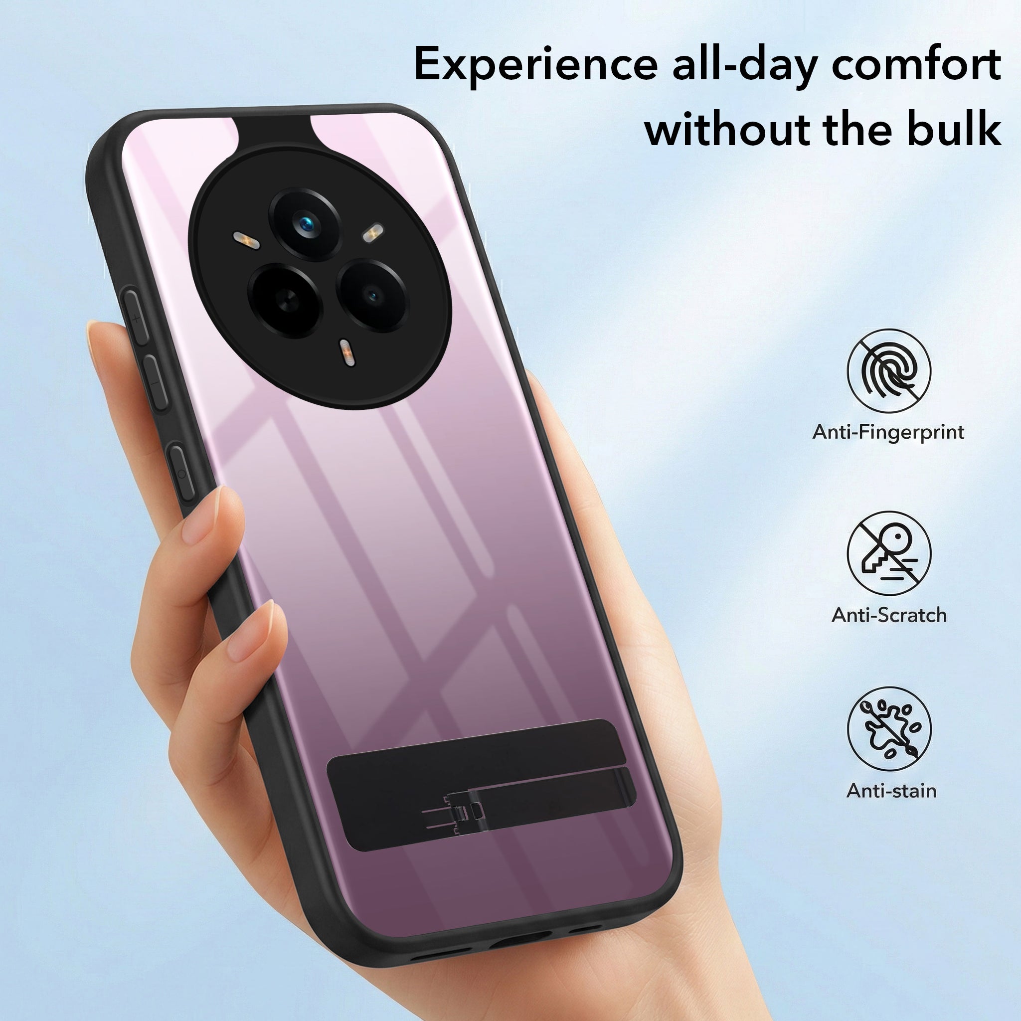 For Realme 14 Pro Back Cover Case (Built-in Stand | Lifetime Anti Yellow | Kickstand Shockproof | Camera Protection | MagSafe Compatible)