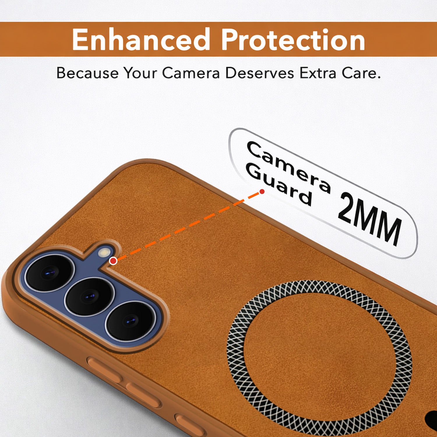 For Samsung Galaxy S25 FE Back Cover Case Leather Finish (MagSafe Compatible Wireless Charging | Soft Touch | Camera Bump Protection)