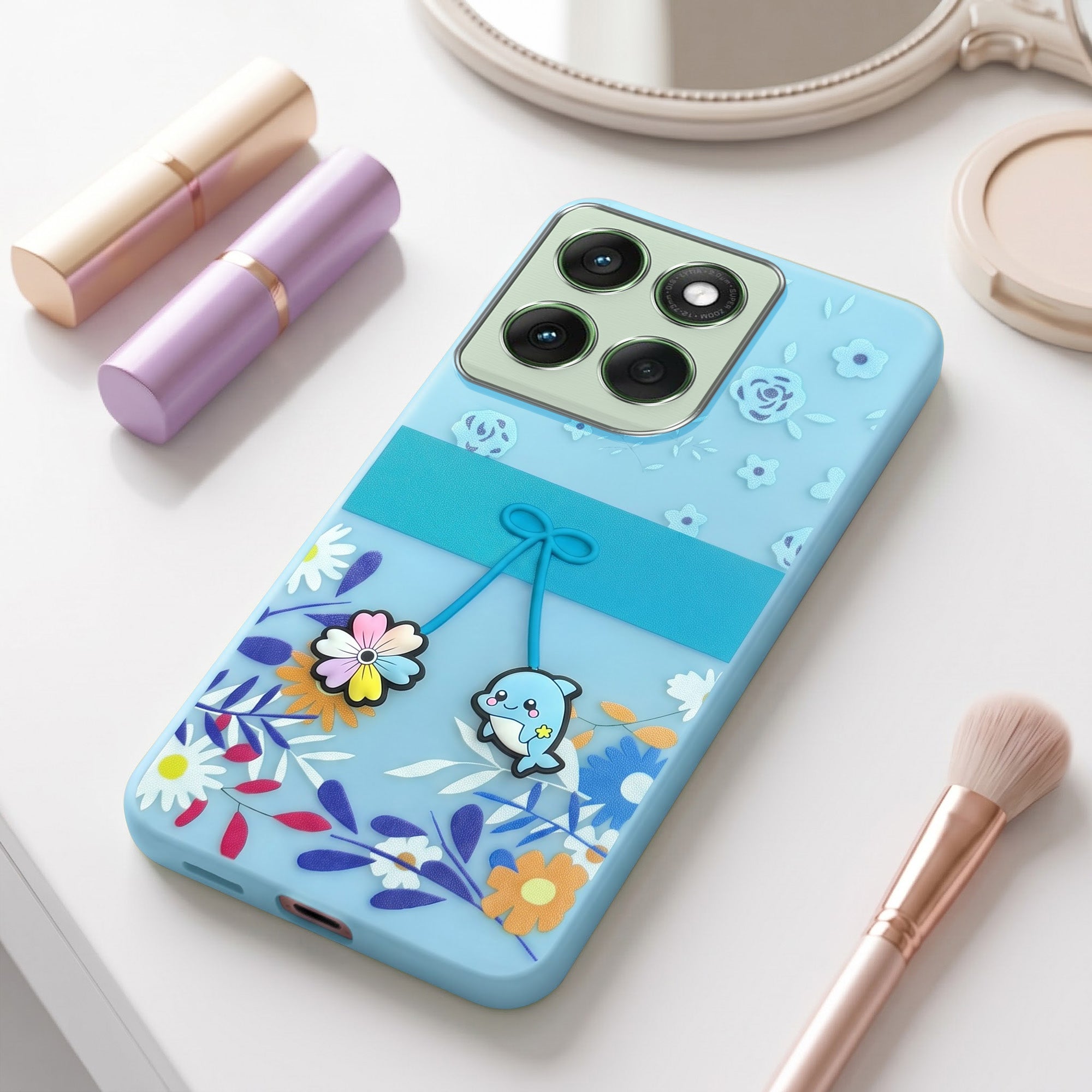 For Motorola Moto Edge 60 Back Cover Case (3D Cute Cartoons | Hard Back Side Soft | Matte Premium Finish | HD Printing)