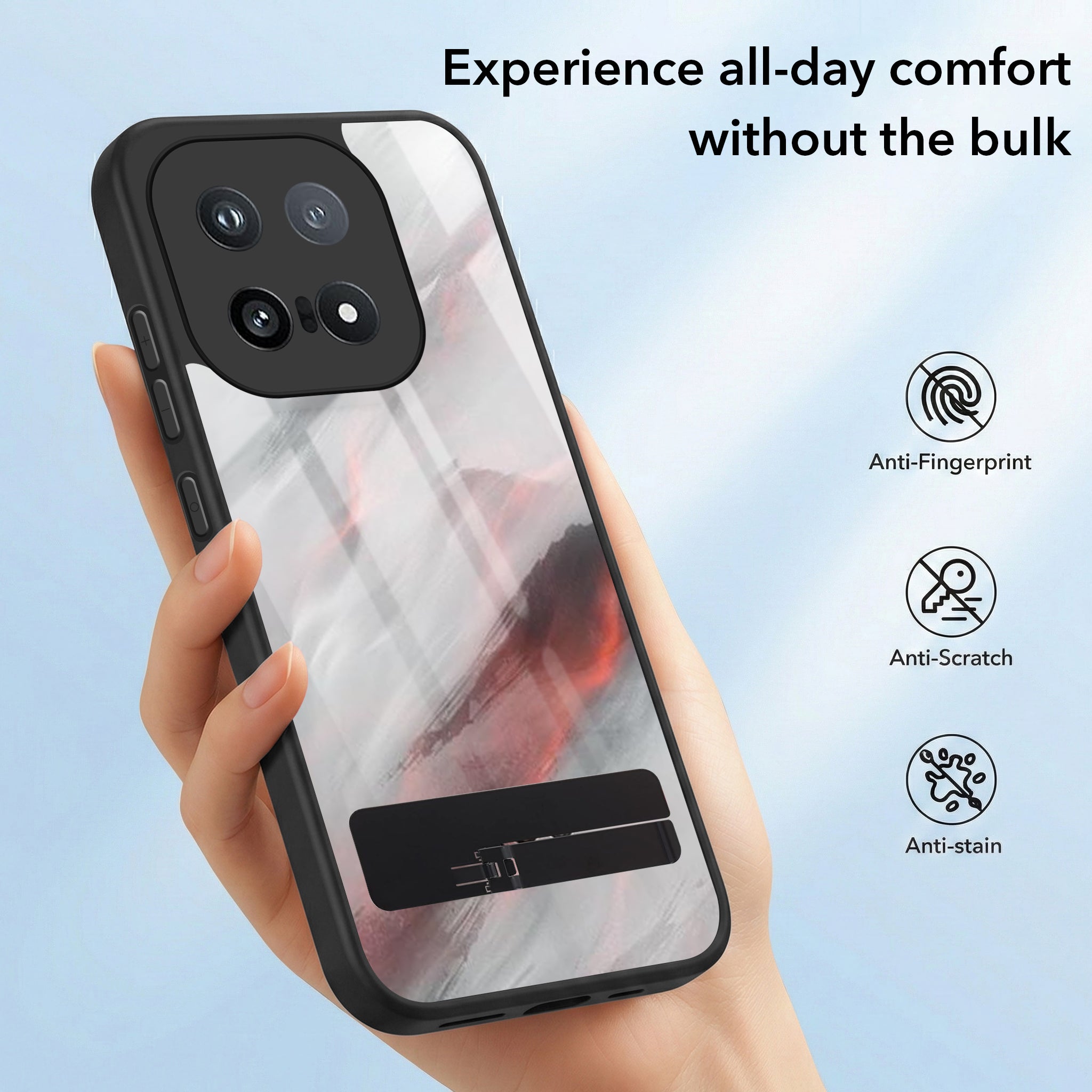 For Vivo iQOO 15 5G Back Cover Case (Built-in Stand | Lifetime Anti Yellow | Kickstand Shockproof | Camera Protection | MagSafe Compatible)