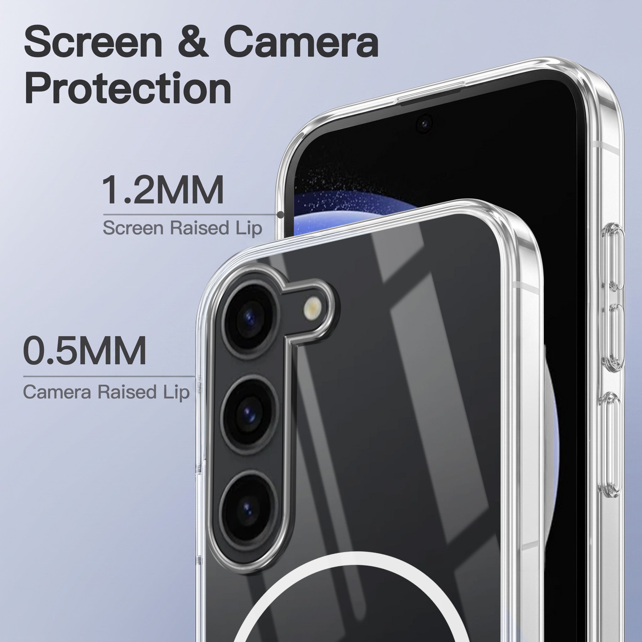 For Samsung Galaxy S23 5G Back Case Cover Crystal Anti Yellow (Unbreakable PC | MagSafe Wireless Charging Support |Camera Protection Bump)