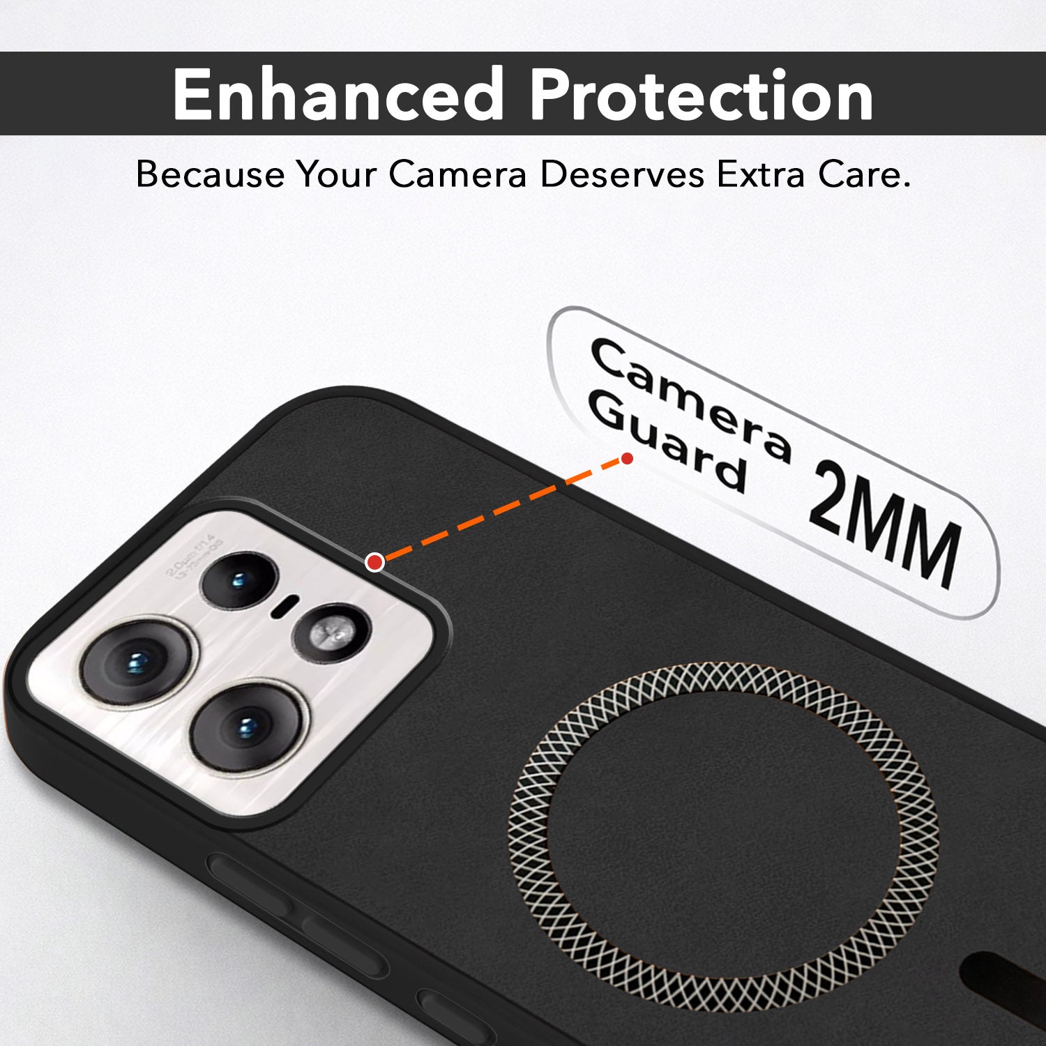 For Motorola Moto Edge 50 Pro Back Cover Case Leather Finish(MagSafe Compatible Wireless Charging | Soft Touch | Camera Bump Protection)