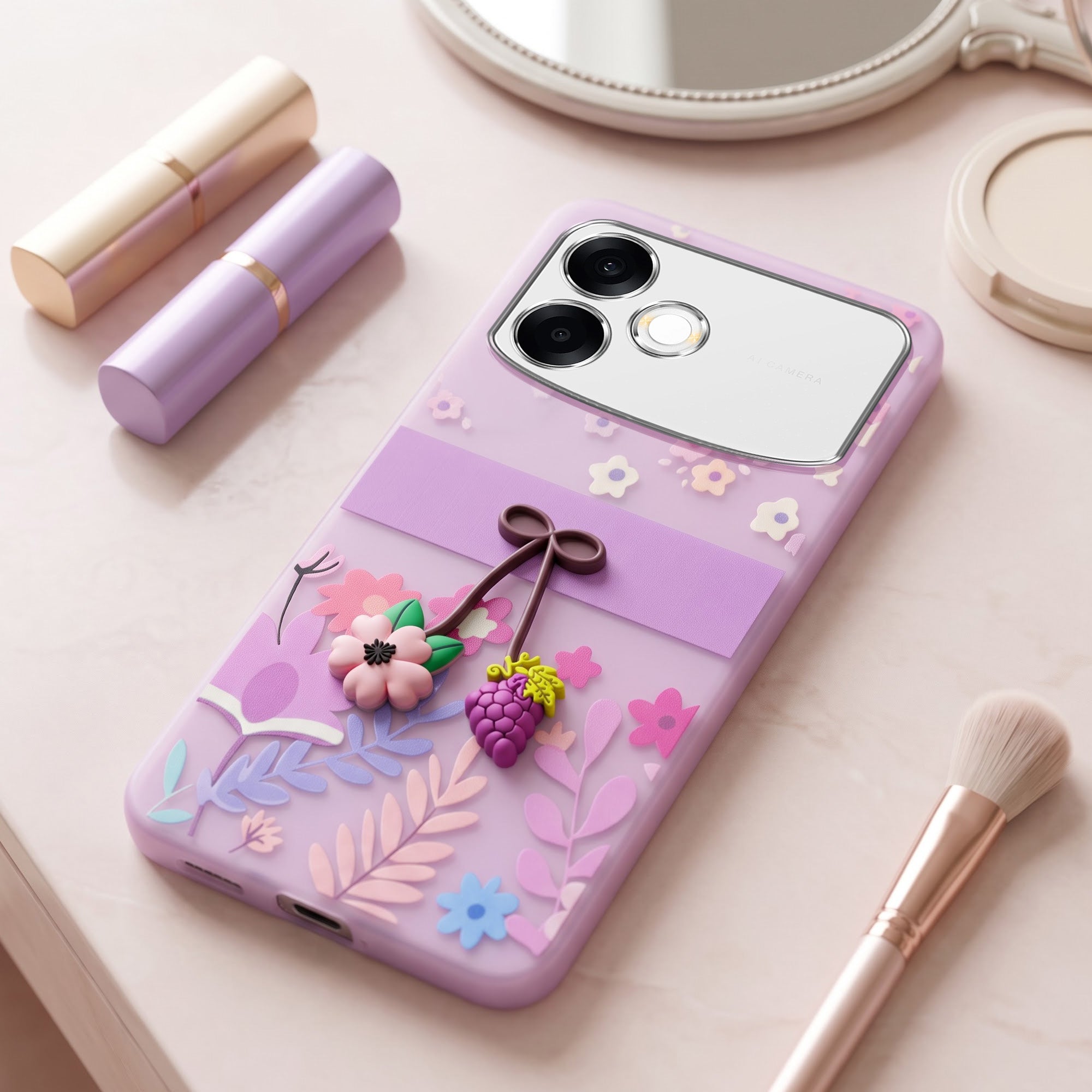 For Oppo F33 Pro 5G Back Cover Case (3D Cute Cartoons | Hard Back Side Soft | Matte Premium Finish | HD Printing)