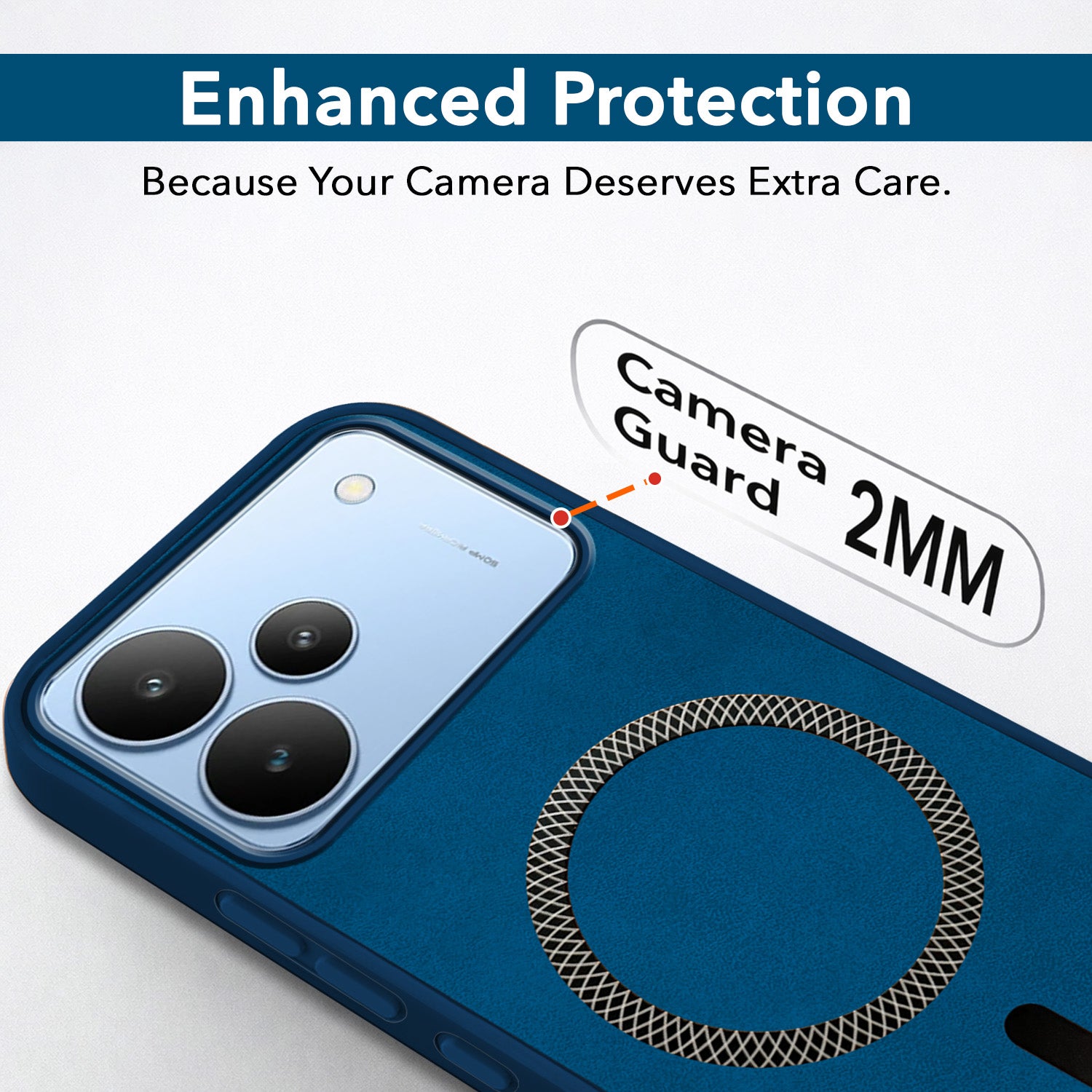 For Realme P4 Back Cover Case Leather Finish (MagSafe Compatible Wireless Charging | Soft Touch | Camera Bump Protection)