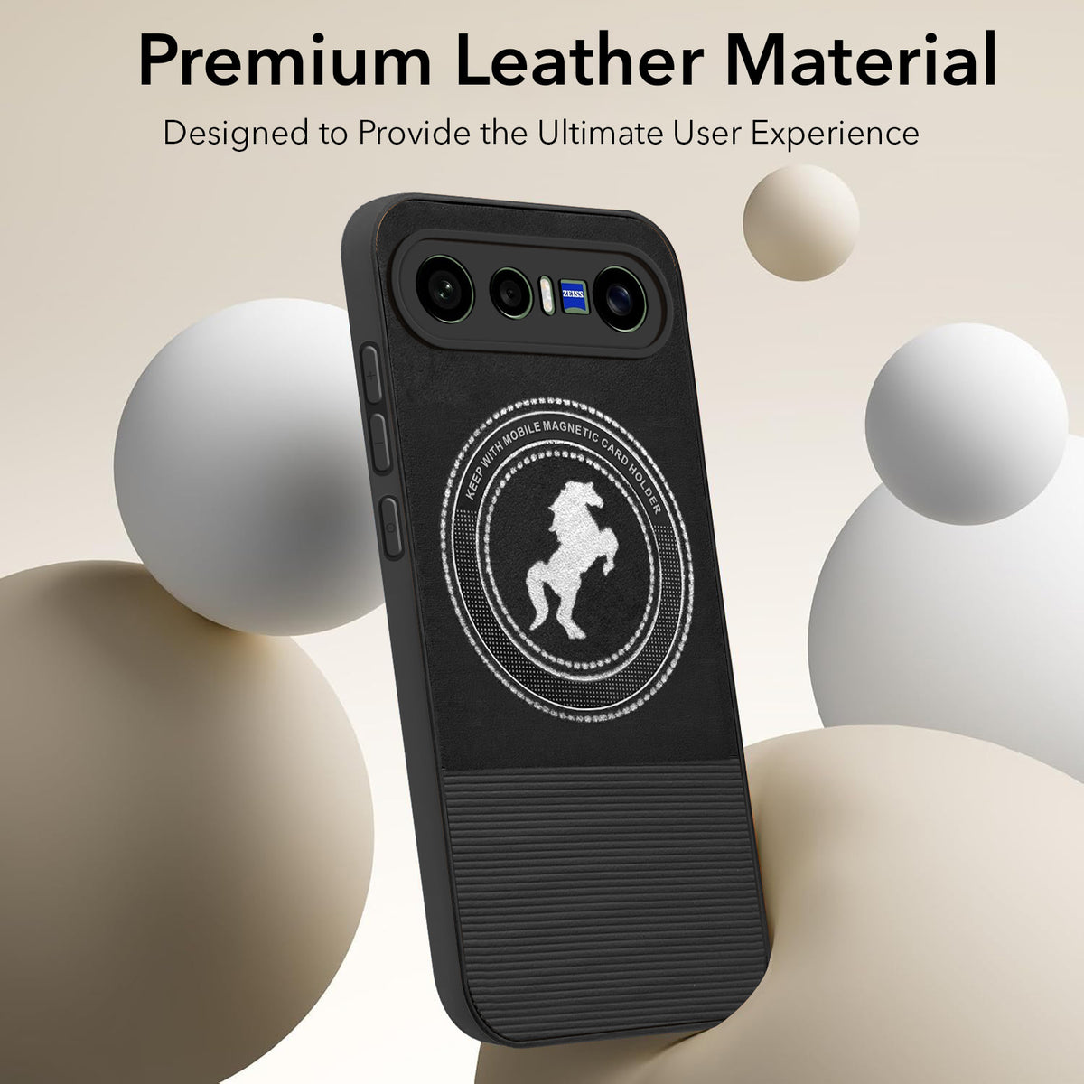 For Vivo X300 FE Back Cover Case PU Leather Finish (Professional Minimalist Texture | MagSafe Compatile | Camera Protection | Sleek Sober Formal)