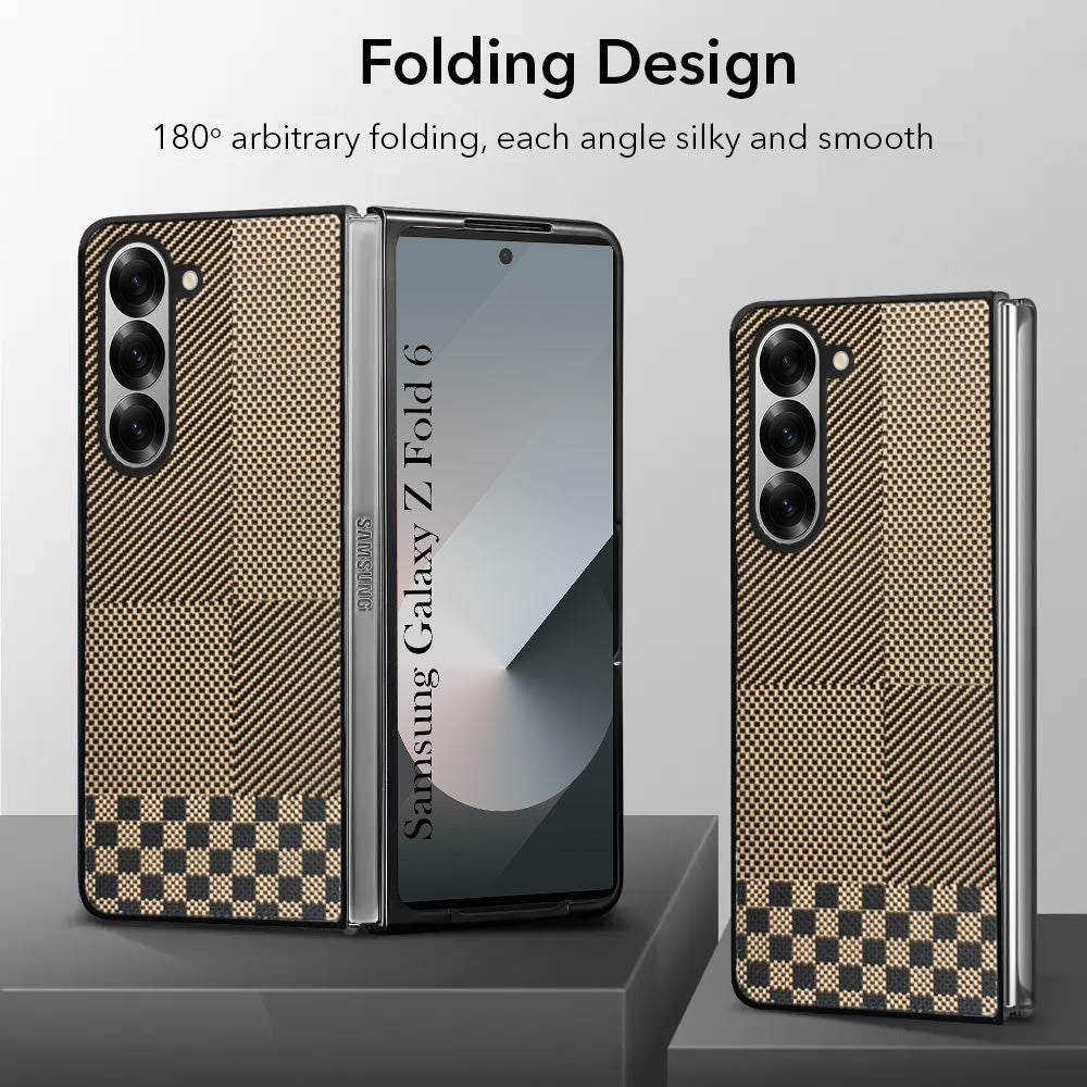 For Samsung Galaxy Z Fold 6 5G Back Flip Case Cover (Craft Printed Design | Hybrid Texture | Inside Microfiber Cloth)