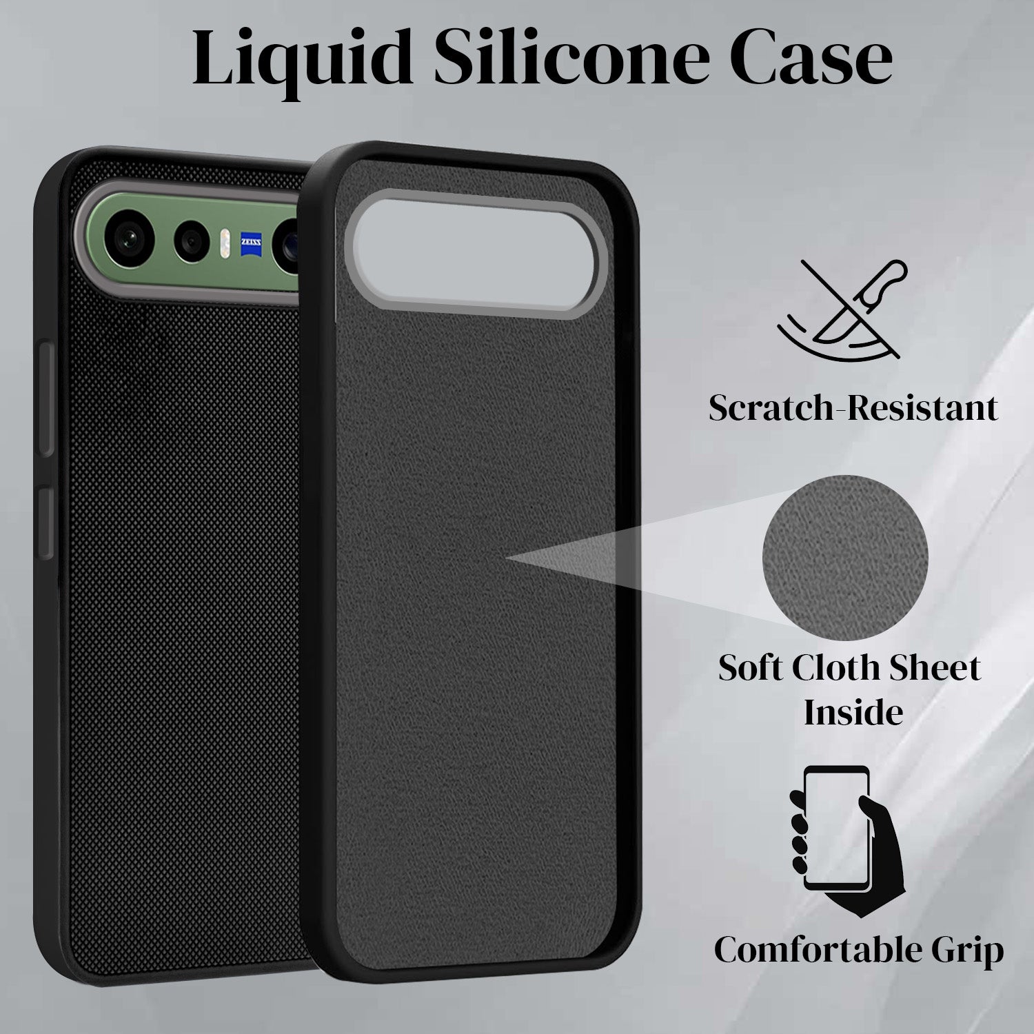 For Vivo X300 FE Back Cover Case Rubberised (Textured Grip Design | Micro-Fiber Cloth Inside | Slim and Light Weight | Soft Touch and Feel)