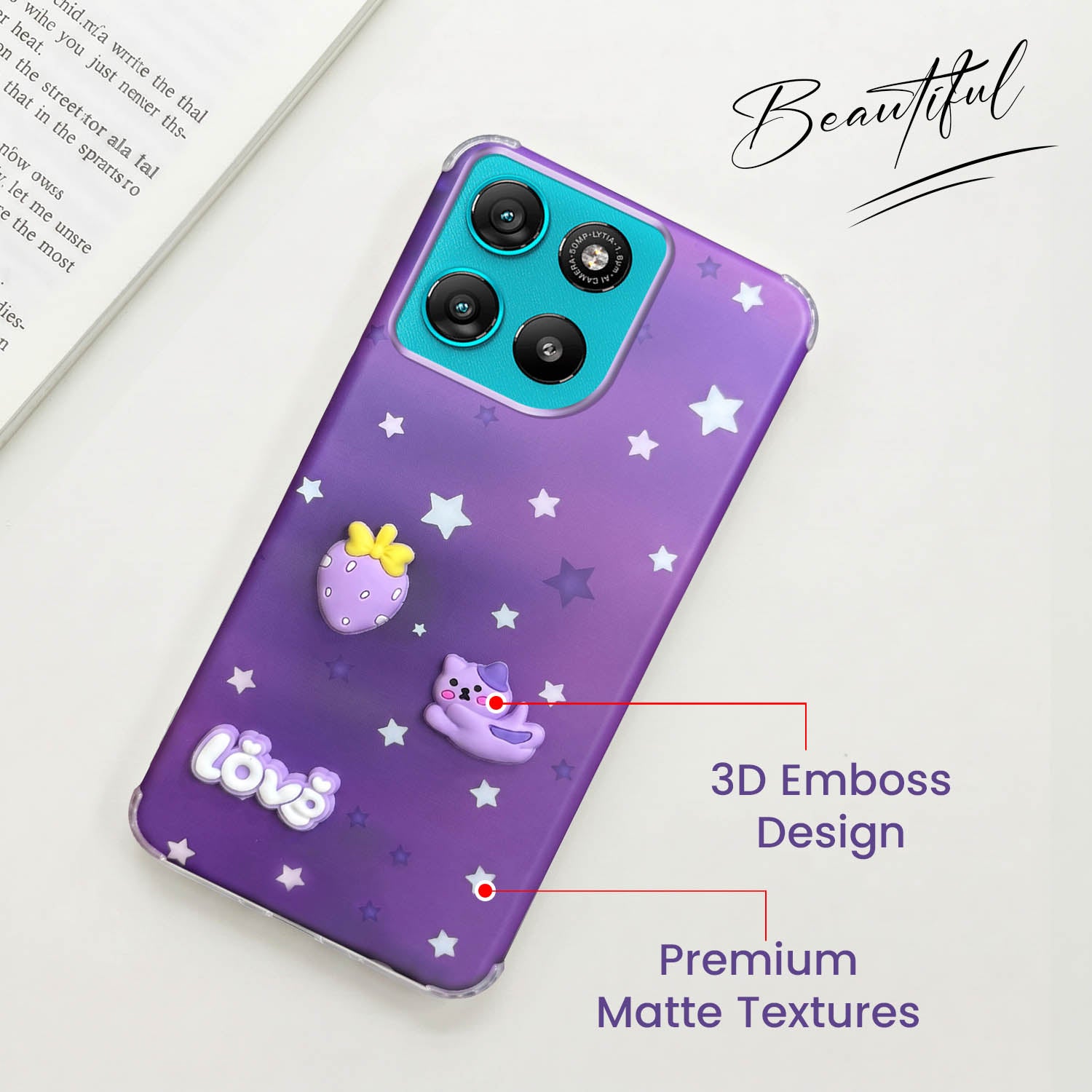 For Motorola Moto G67 Power | G57 Power Back Cover Case (3D Cute Cartoons | Hard Back Side Soft | Matte Premium Finish | HD Printing)