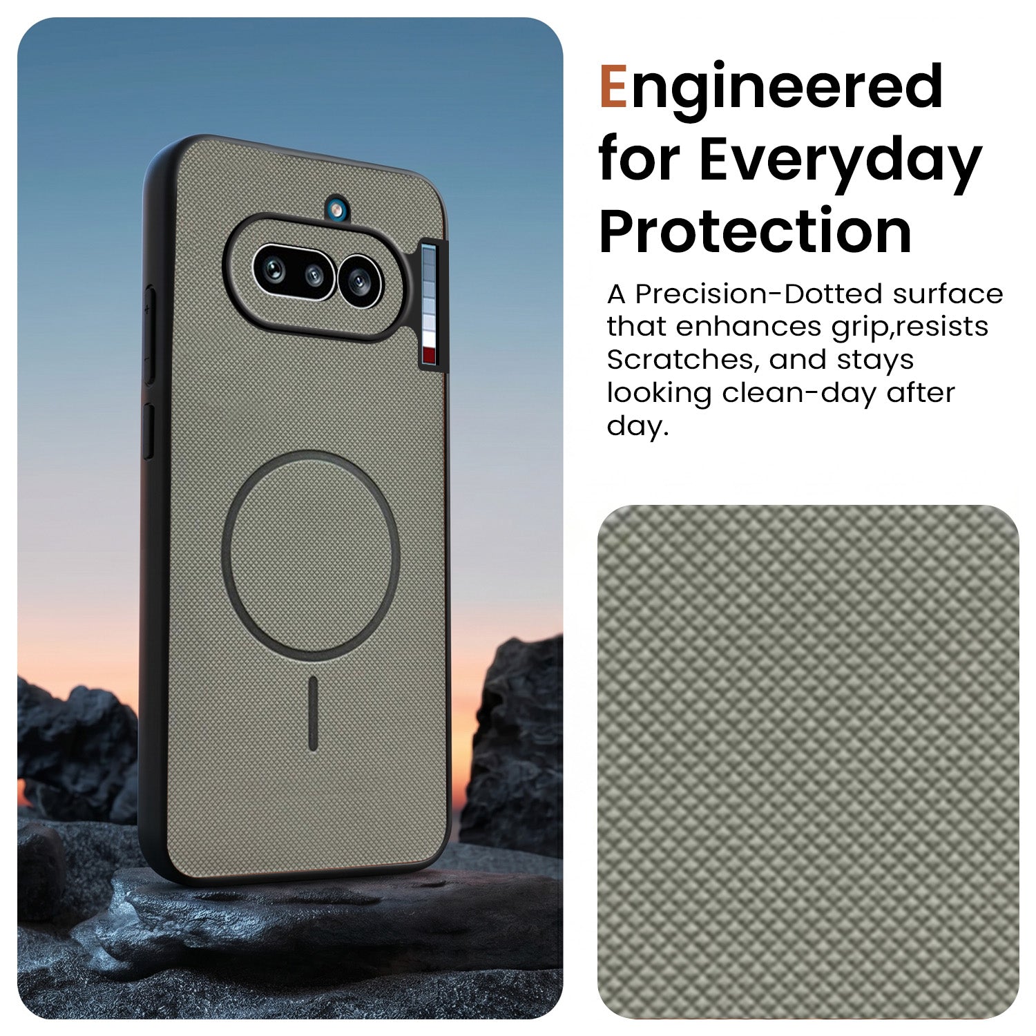 For Nothing Phone 4A 5G Back Cover Case PU Leather (Texture Grip Design | Professional Minimalist | Camera Protection | Soft and Flexible)