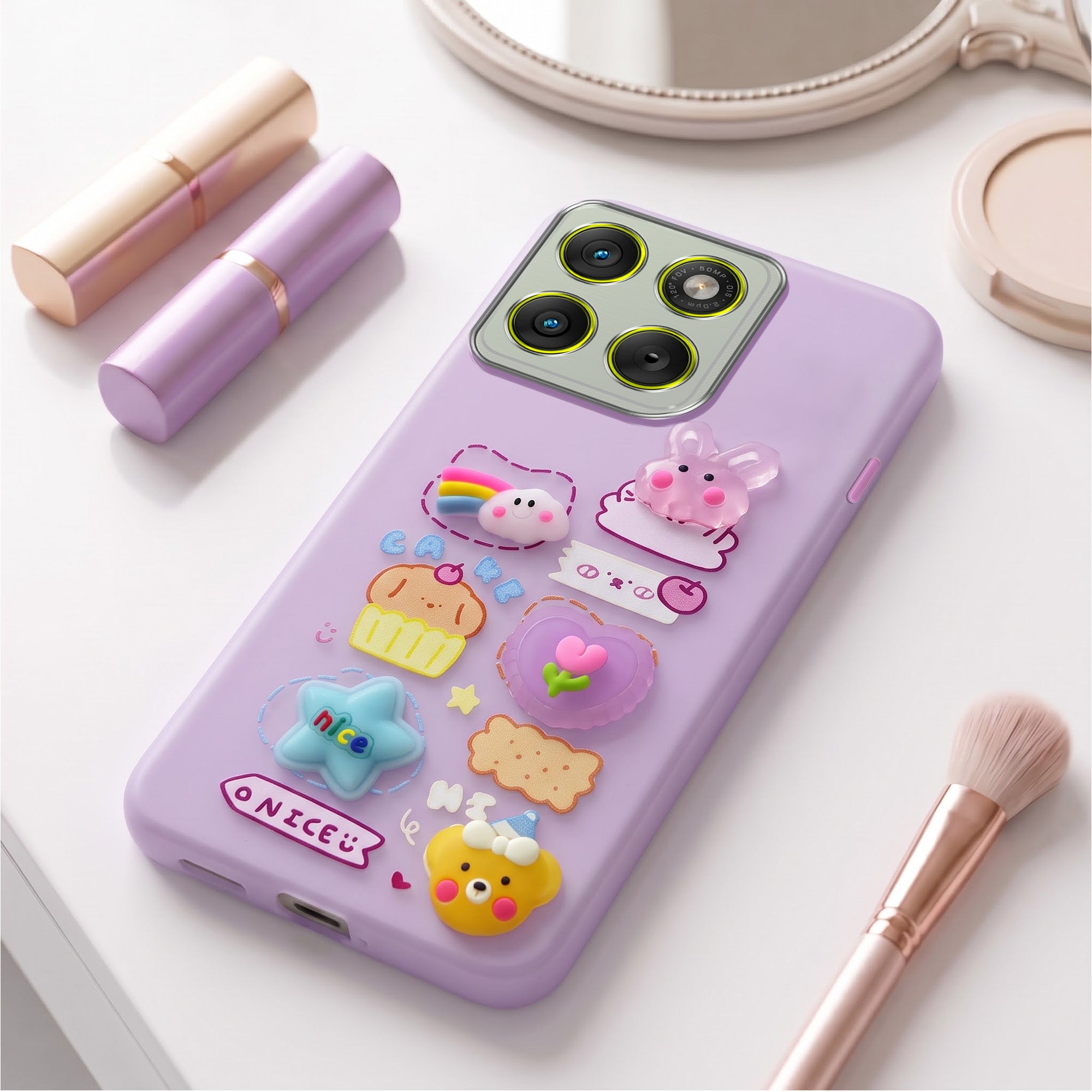 For Motorola Moto Edge 70 Back Cover Case (3D Cute Cartoons | Hard Back Side Soft | Matte Premium Finish | HD Printing)