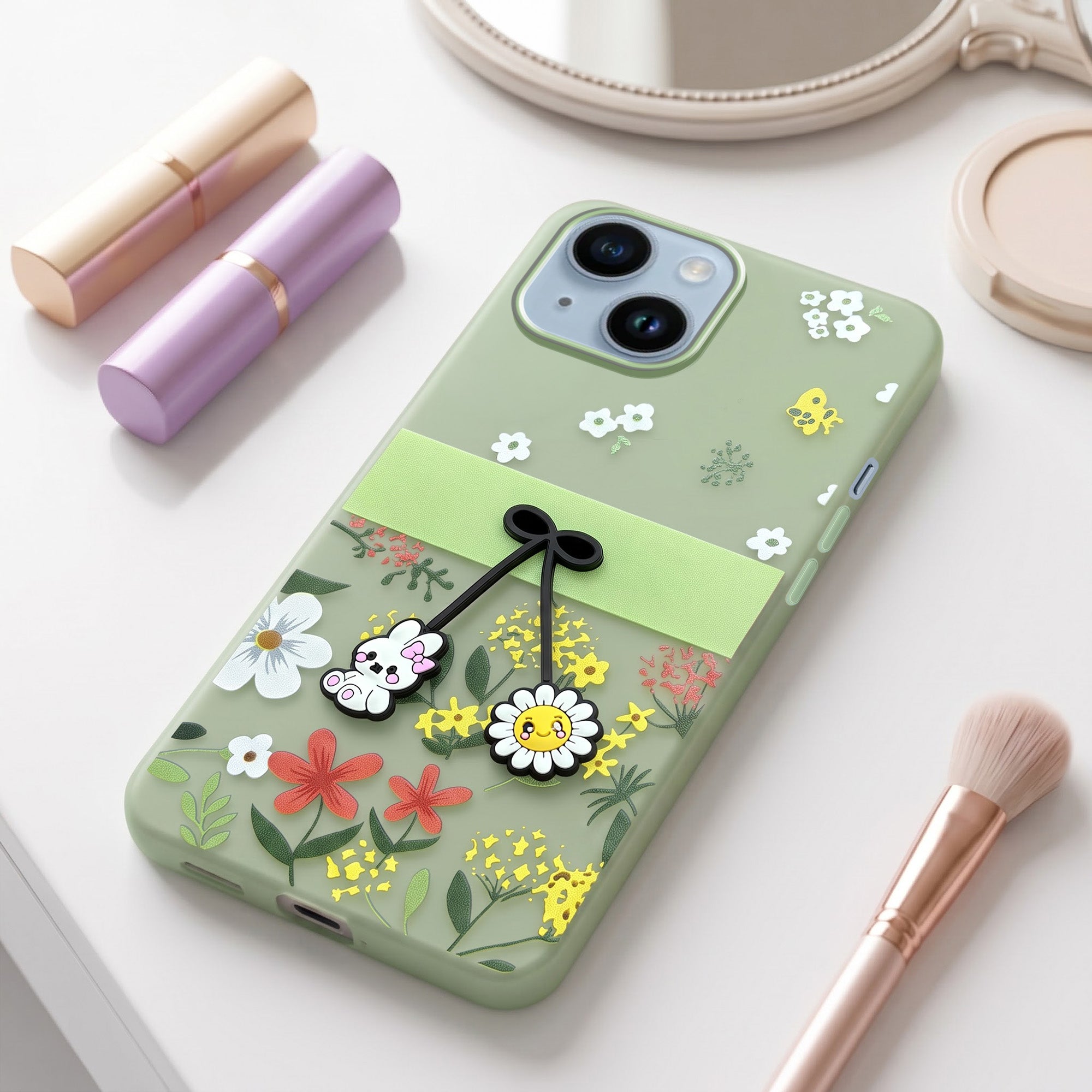 For Apple iPhone 14 Back Cover Case (3D Cute Cartoons | Hard Back Side Soft | Matte Premium Finish | HD Printing)