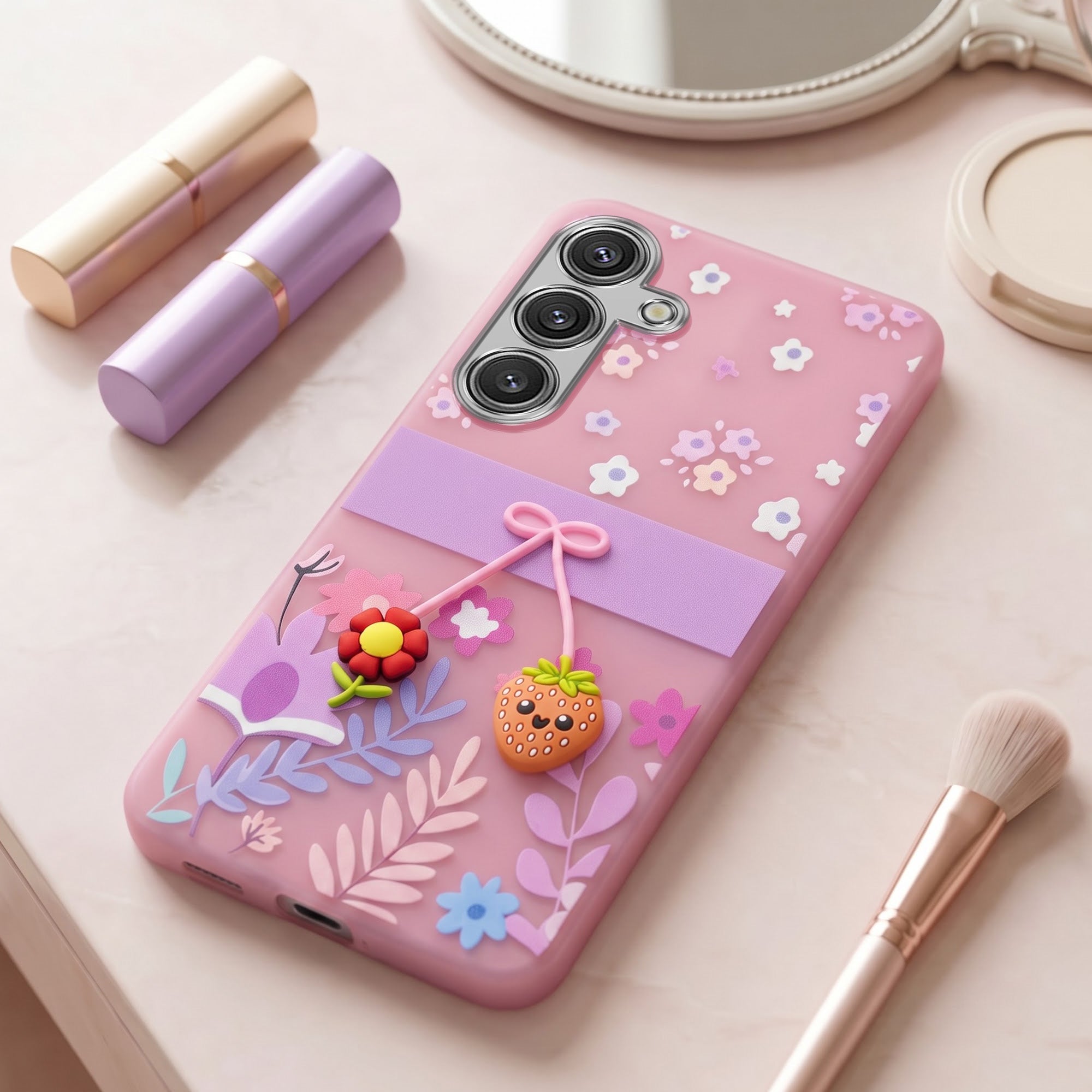 For Samsung Galaxy S24 Back Cover Case (3D Cute Cartoons | Hard Back Side Soft | Matte Premium Finish | HD Printing) (Copy)