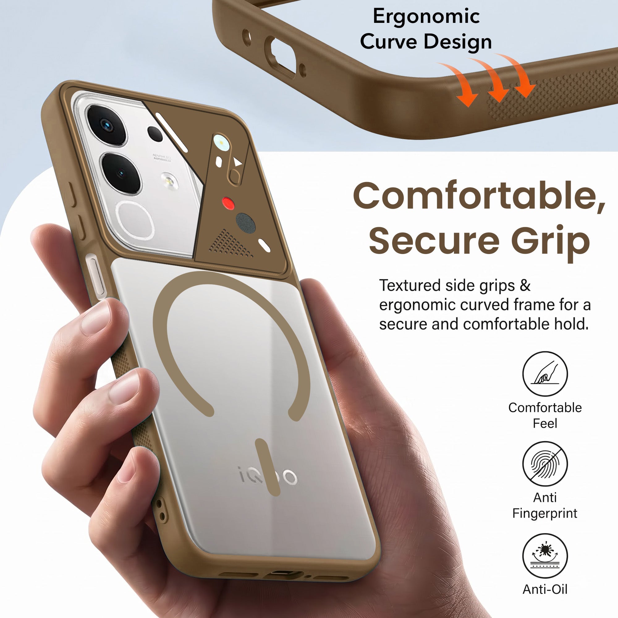 For Vivo iQOO Z10x Back Cover Case Lifetime Anti-Yellow Clear (Camera Protection | Side Grip | Wireless MagSafe Compatible)