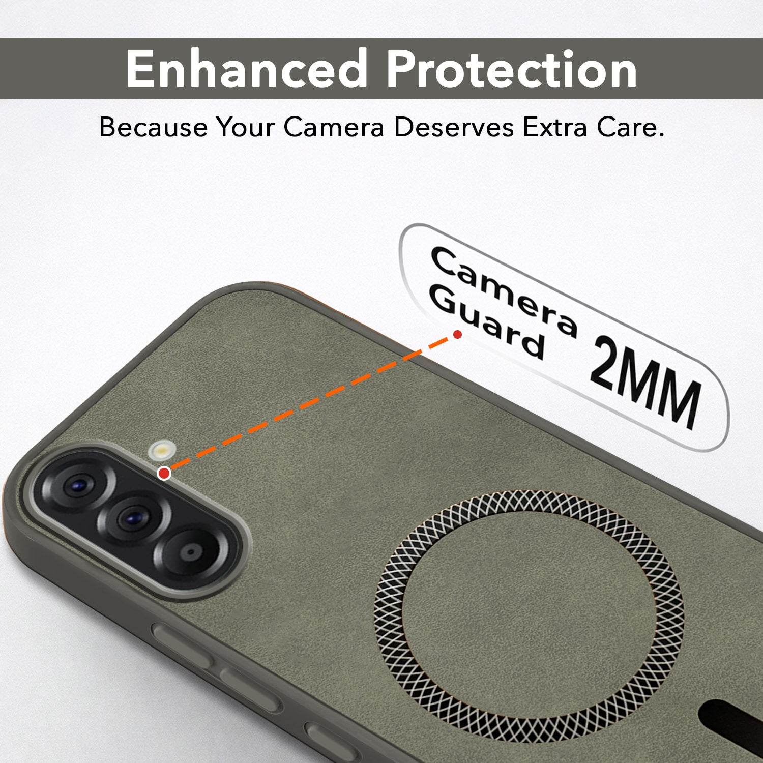 For Samsung Galaxy M56 | Samsung Galaxy F56 Back Cover Case Leather Finish (MagSafe Compatible Wireless Charging | Soft Touch | Camera Bump Protection)
