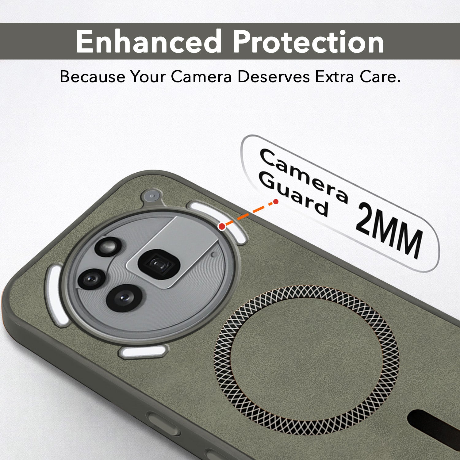 For Nothing Phone 3A Pro 5G Back Cover Case Leather Finish (MagSafe Compatible Wireless Charging | Soft Touch | Camera Bump Protection)